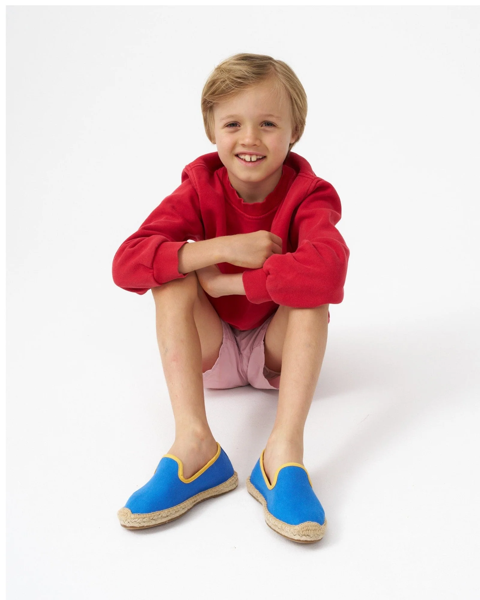 Kids | Smoking Espadrille | Woven Color | Blue - Yellow - Image 2