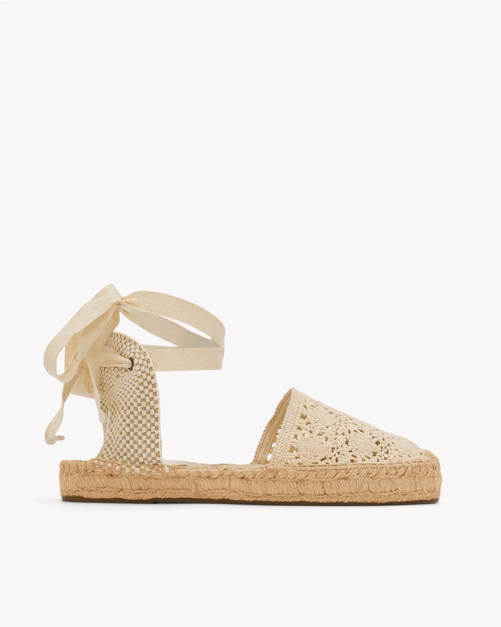 Womens | Lauren Lace Up Espadrille | Crochet | La Concha Ivory