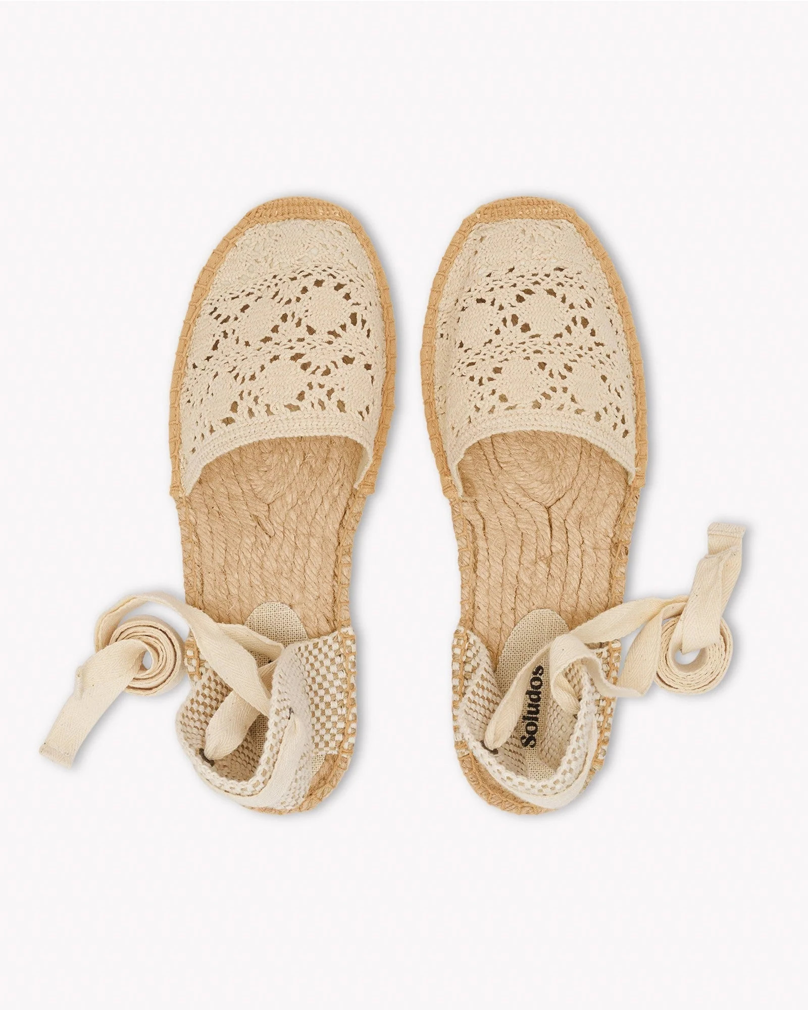 Womens | Lauren Lace Up Espadrille | Crochet | La Concha Ivory - Image 5