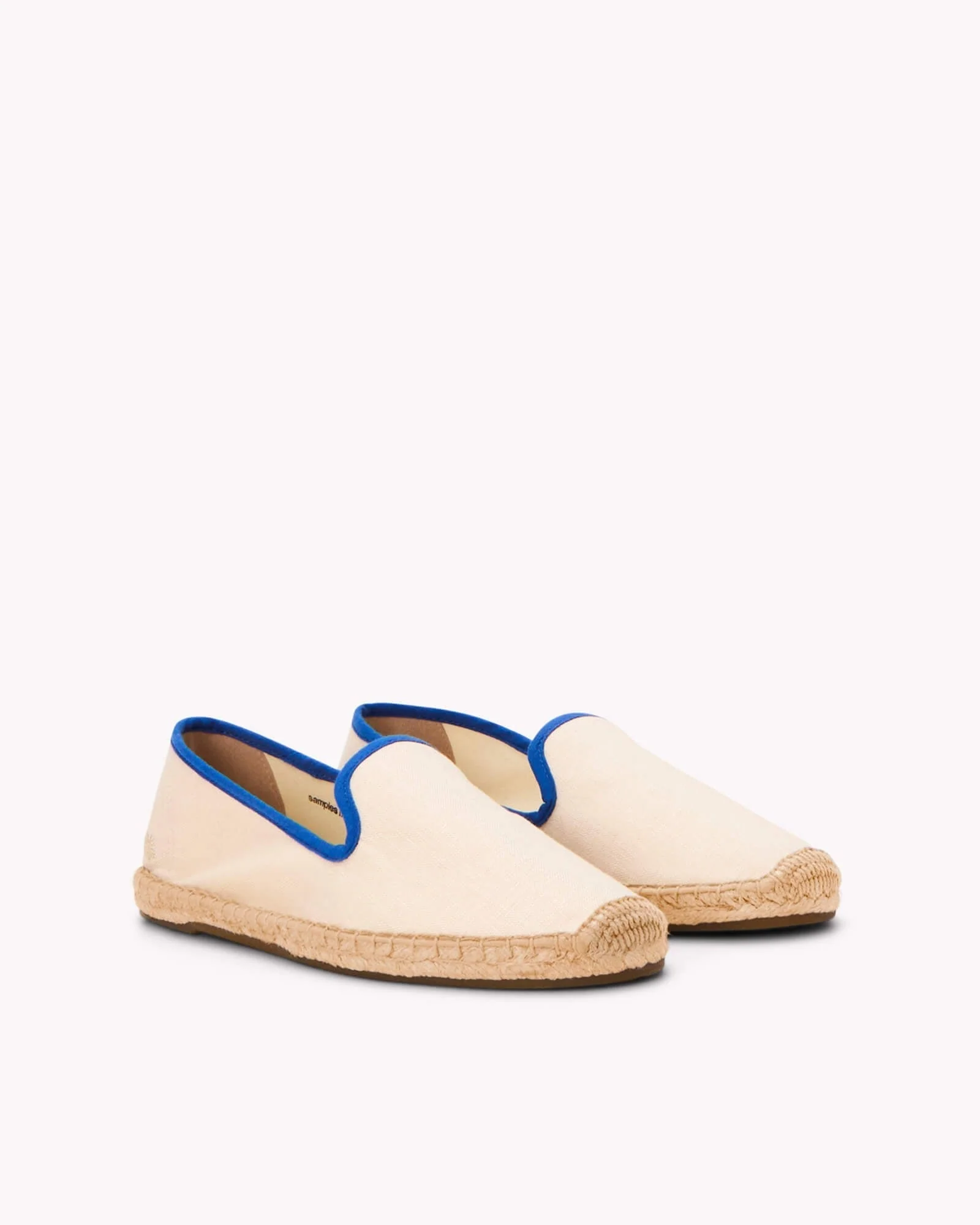 Womens | Smoking Espadrille | Linen Color | Ivory - Blue - Image 3