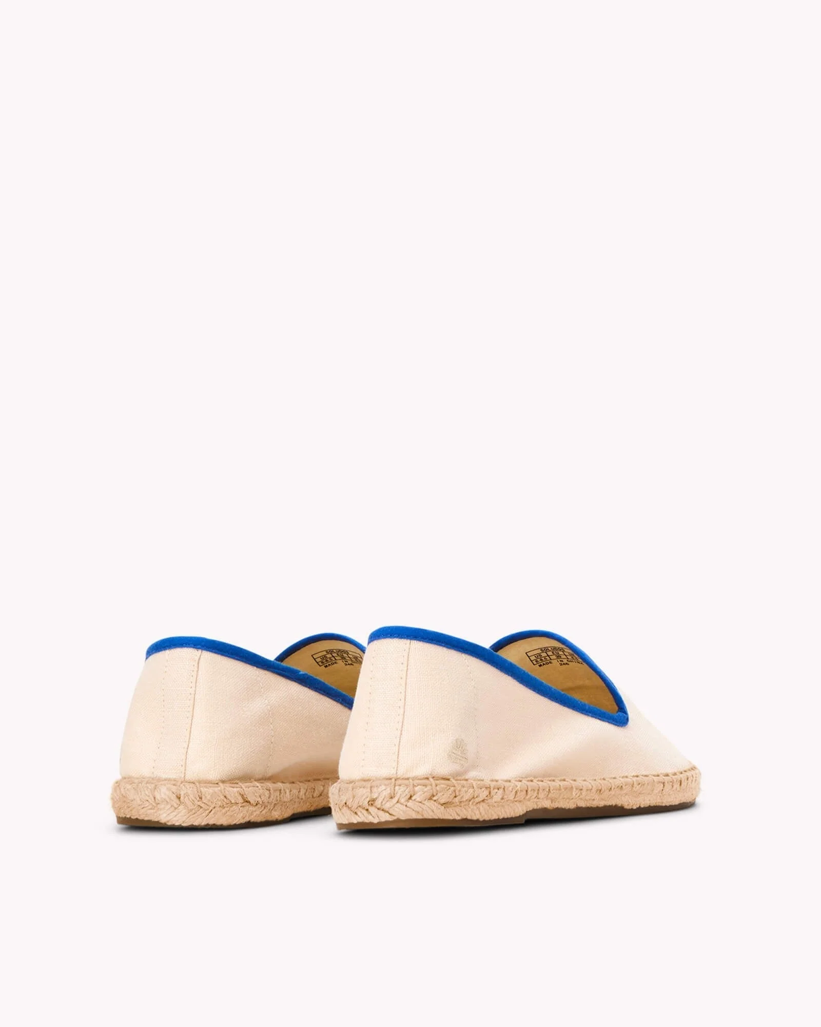 Womens | Smoking Espadrille | Linen Color | Ivory - Blue - Image 4