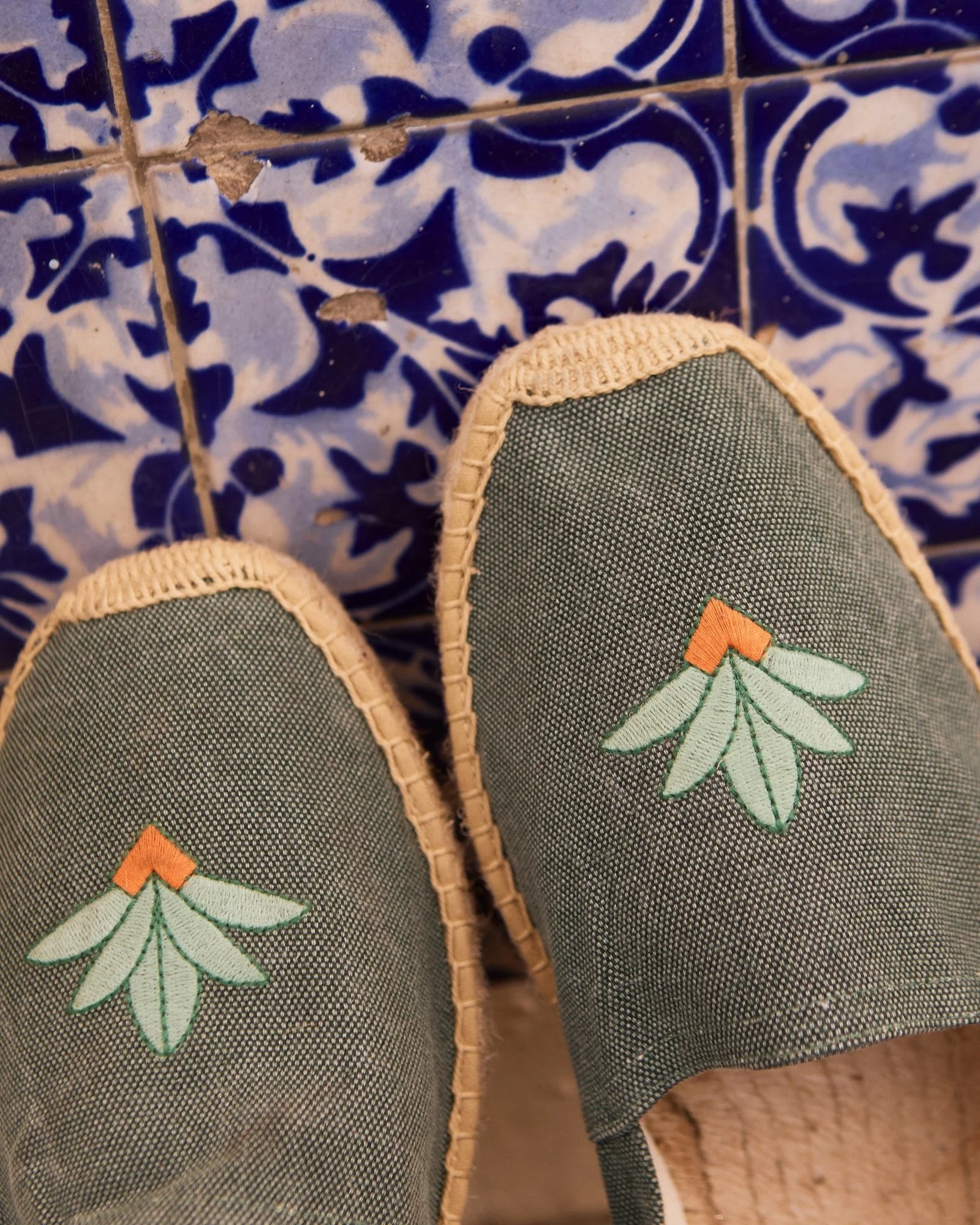 Mens | Original Espadrille | Embroidery | Cardenxe - Vintage Green - Image 2