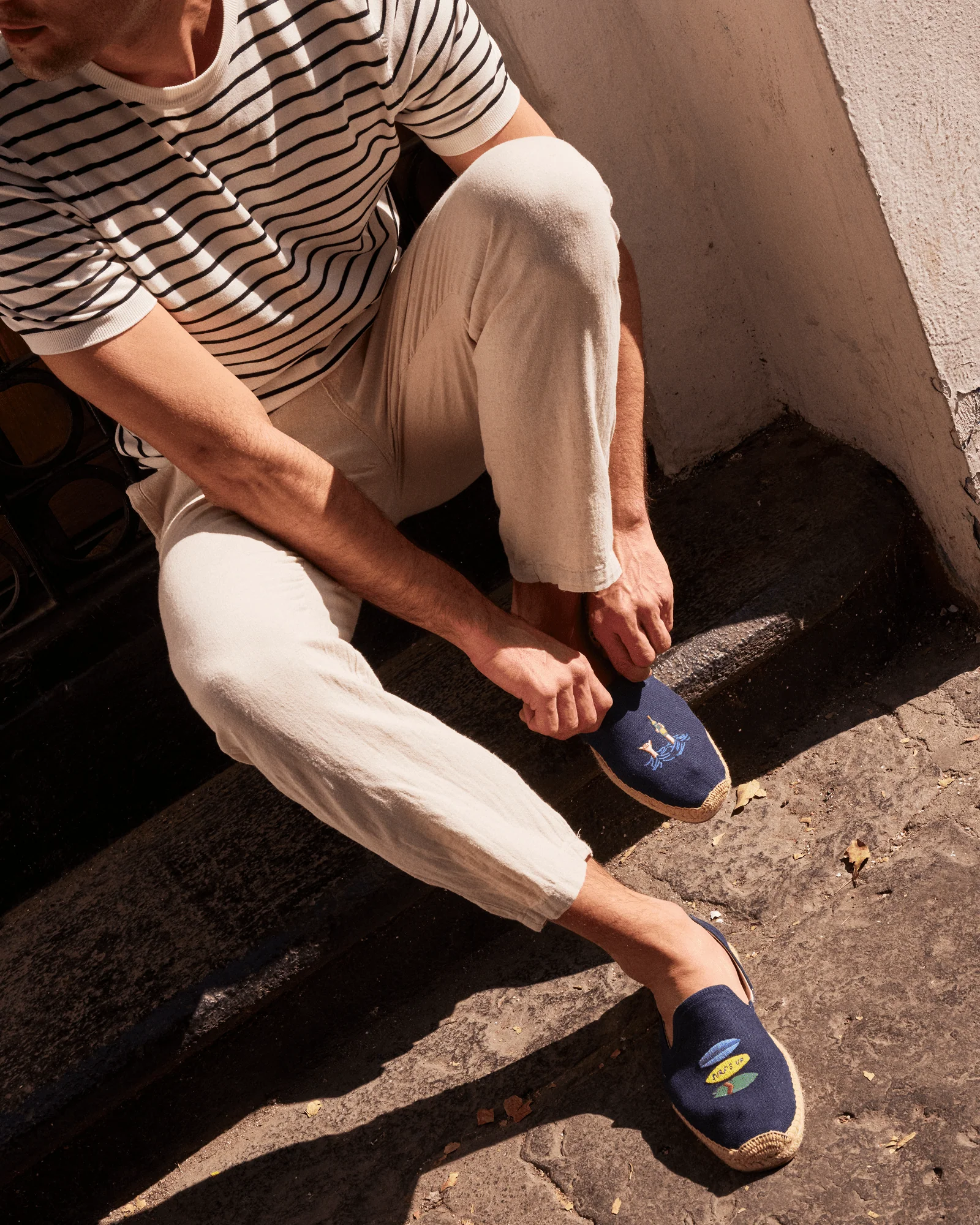 Mens | Smoking Espadrille | Embroidery | Boards & Drinks - Armada Blue - Image 2