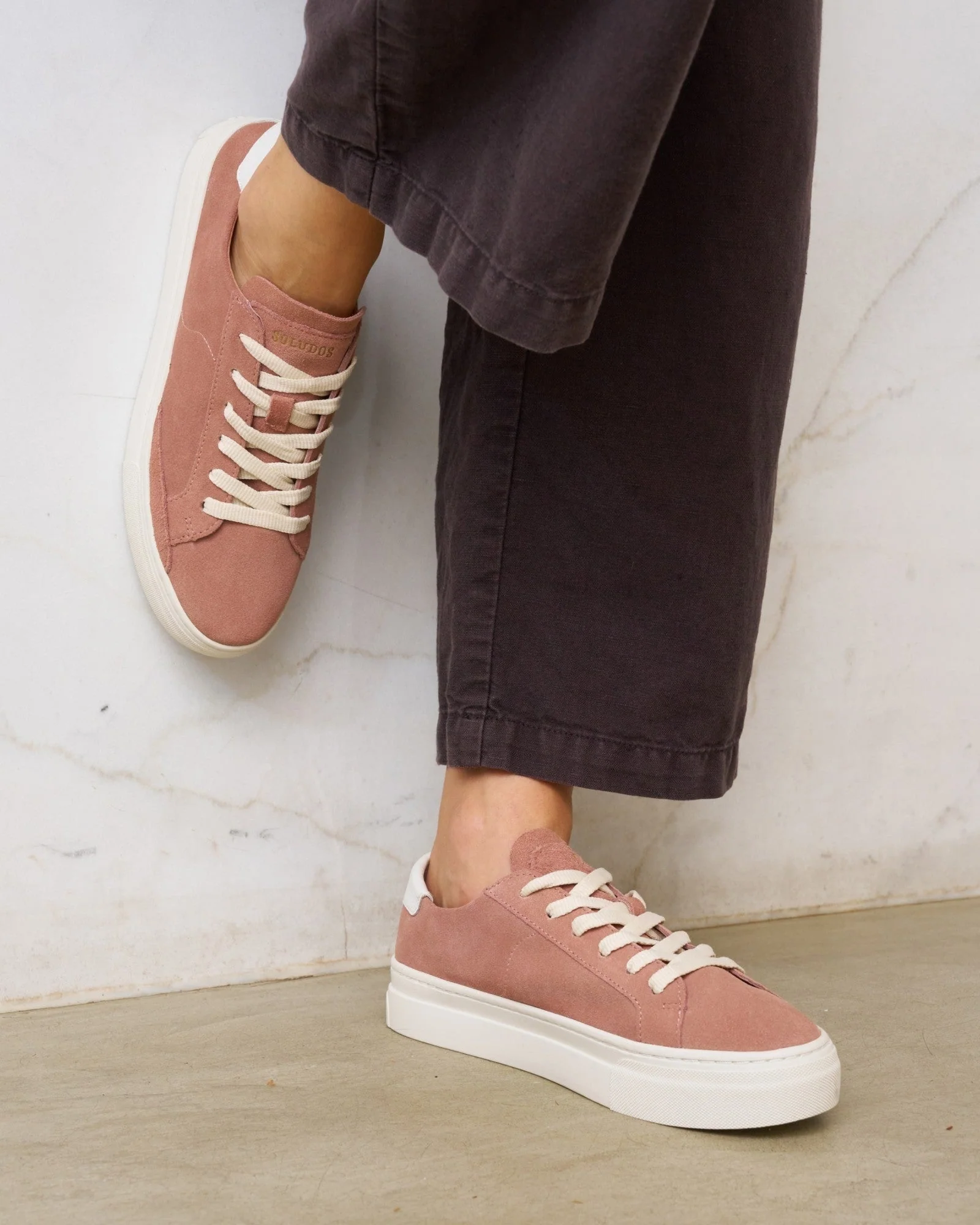 Womens | Ibiza Platform Sneaker | Leather Color | Dusty Rose - Image 3