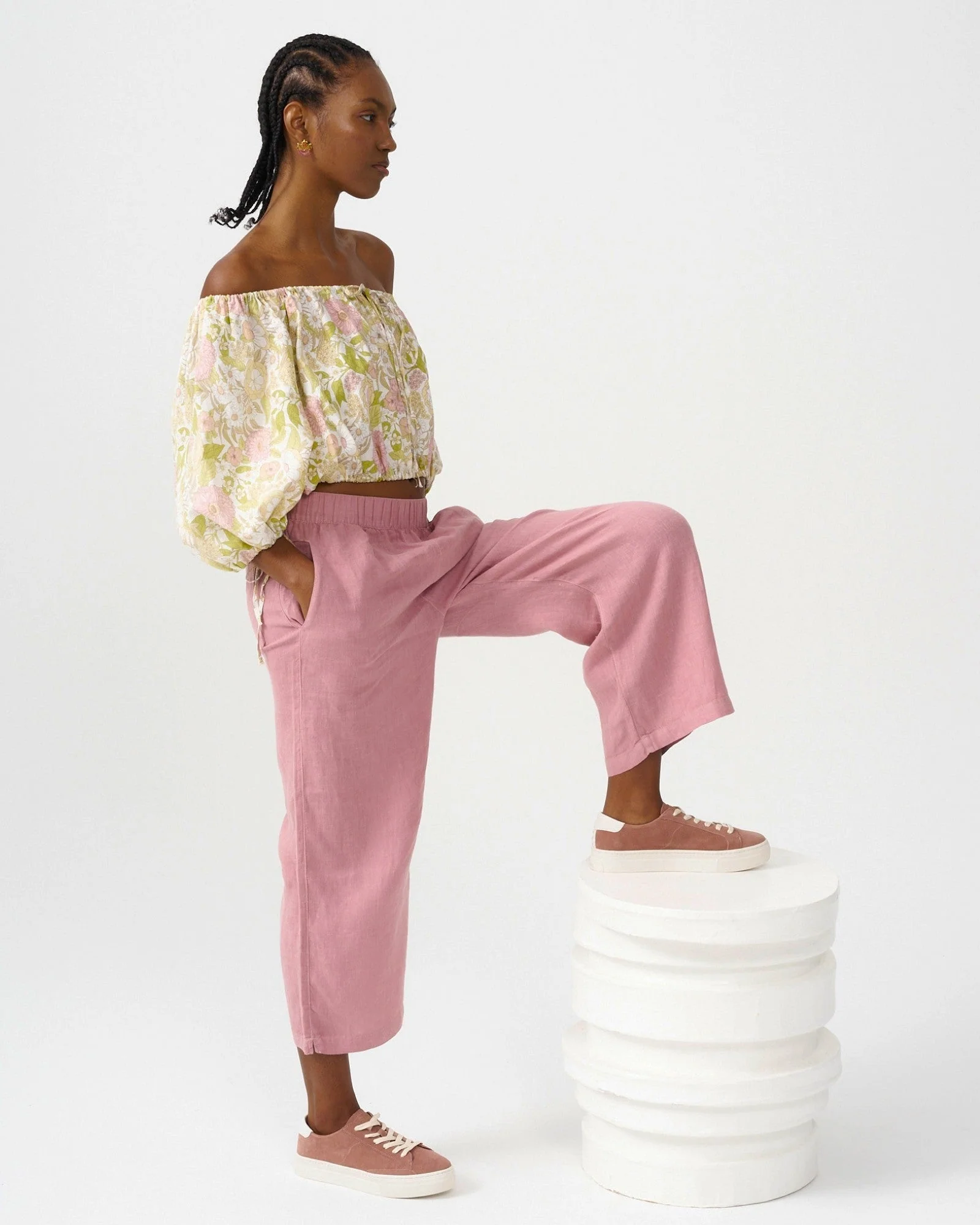 Womens | Ibiza Platform Sneaker | Leather Color | Dusty Rose - Image 6