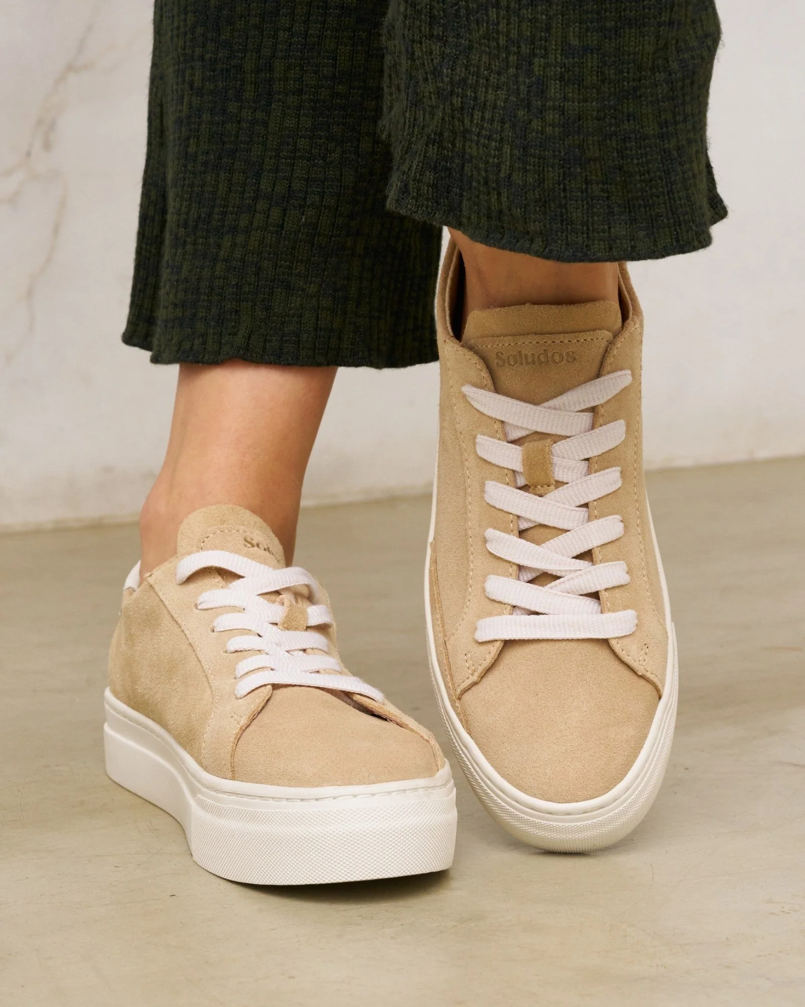Womens | Ibiza Platform Sneaker | Leather Color | Sand Tan - Image 3