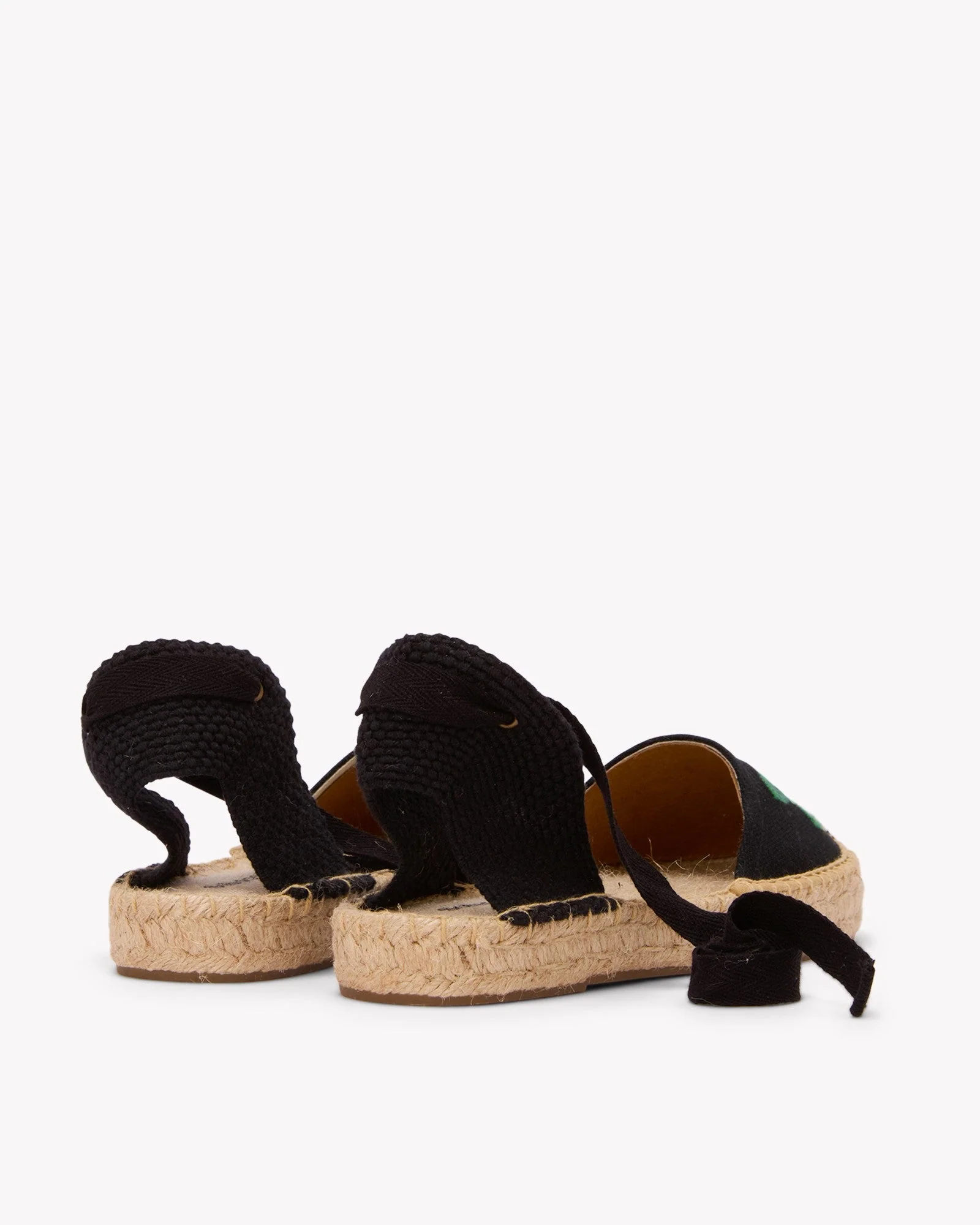 Womens | Lauren Lace Up Espadrille | Embroidery | Wild Roses - Noche Black - Image 6