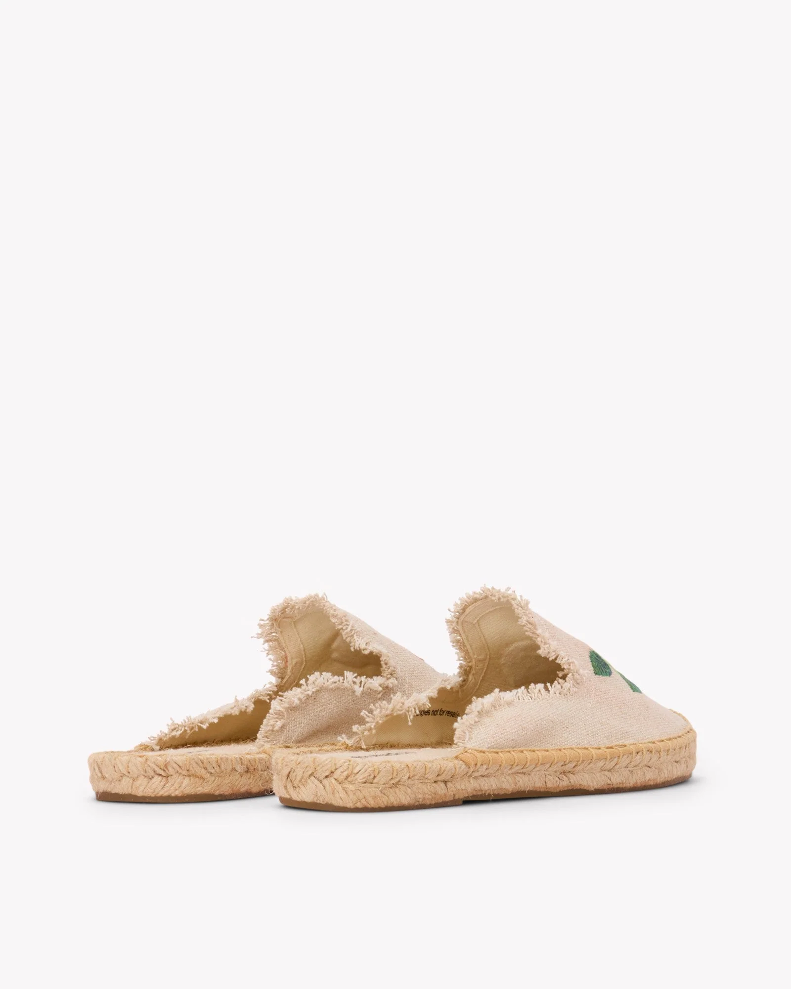 Womens | Smoking Mule Espadrille | Embroidery | Wild Roses - Natural Undyed - Image 5