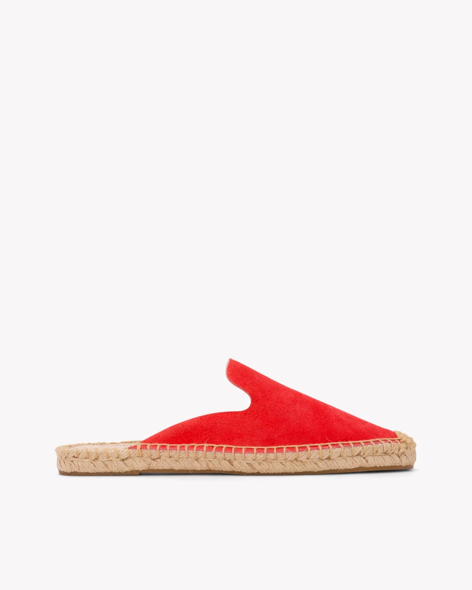 Womens | Smoking Mule Espadrille | Suede | Lava Red