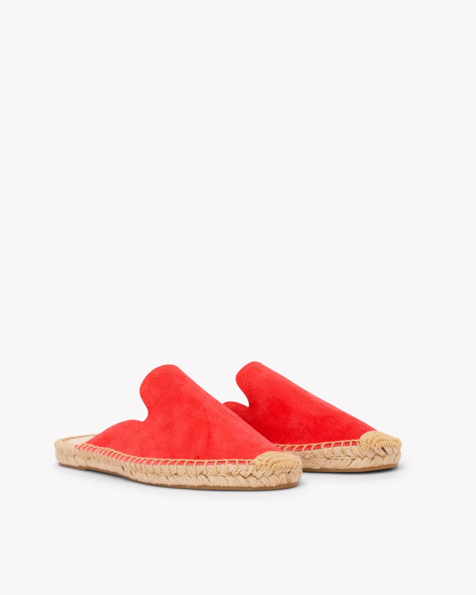 Womens | Smoking Mule Espadrille | Suede | Lava Red - Image 3