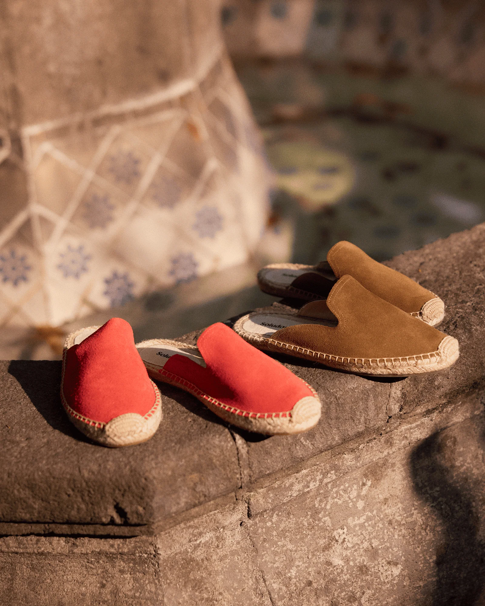 Womens | Smoking Mule Espadrille | Suede | Lava Red - Image 4