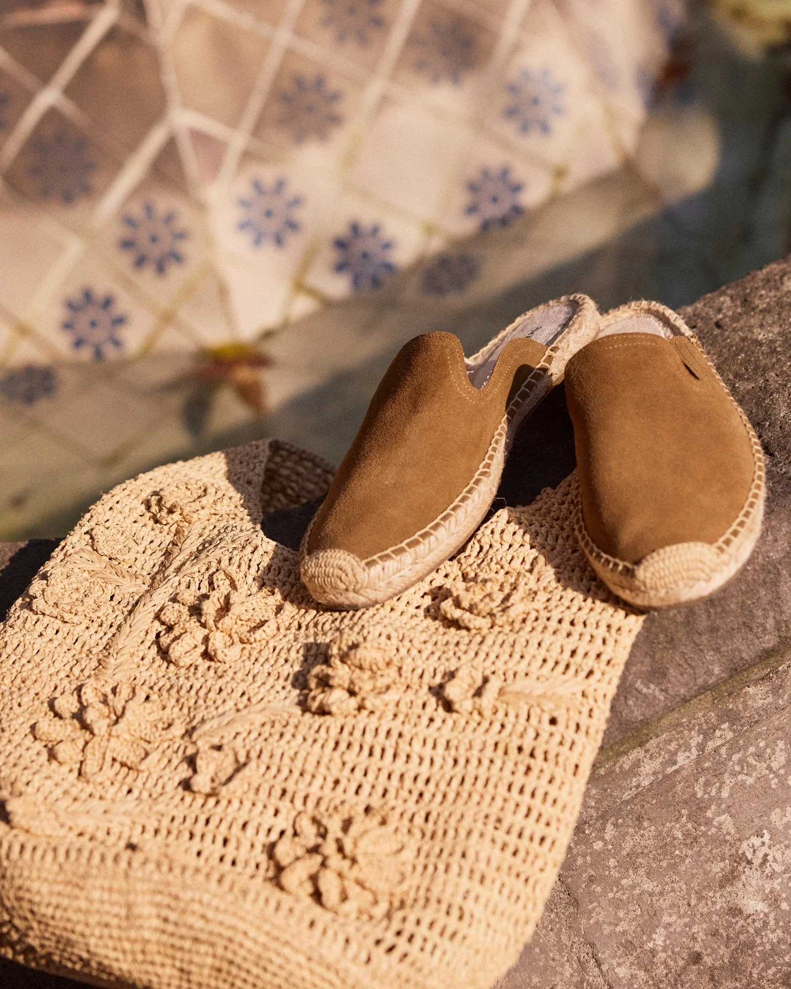 Womens | Smoking Mule Espadrille | Suede | Miel Brown - Image 4