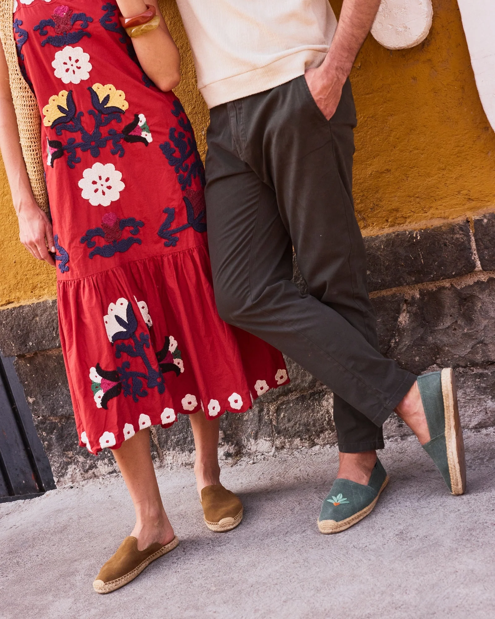 Womens | Smoking Mule Espadrille | Suede | Miel Brown - Image 6