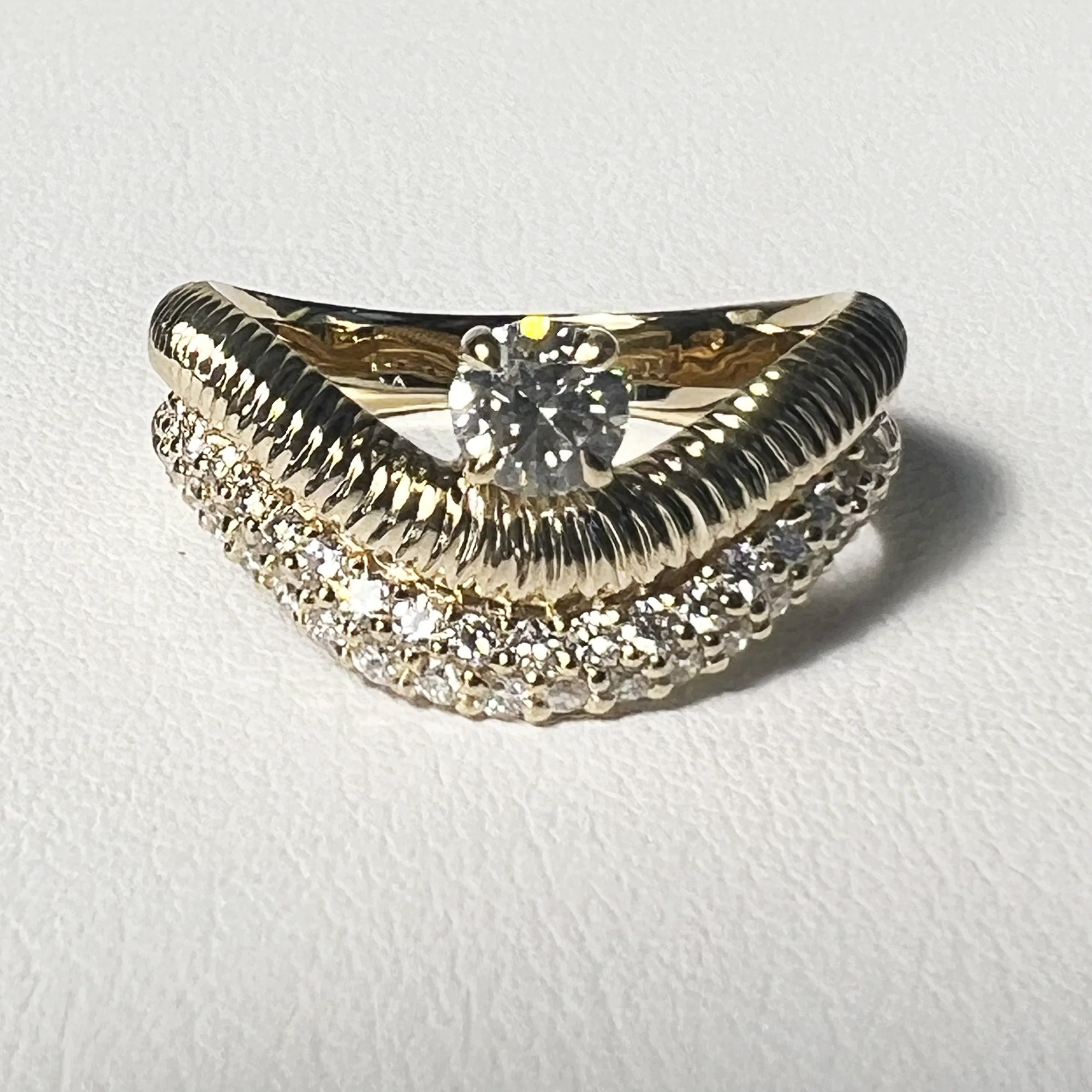 Angelica White Diamond Ring | 14K Yellow Gold | 0.64 CTW Round White Diamond