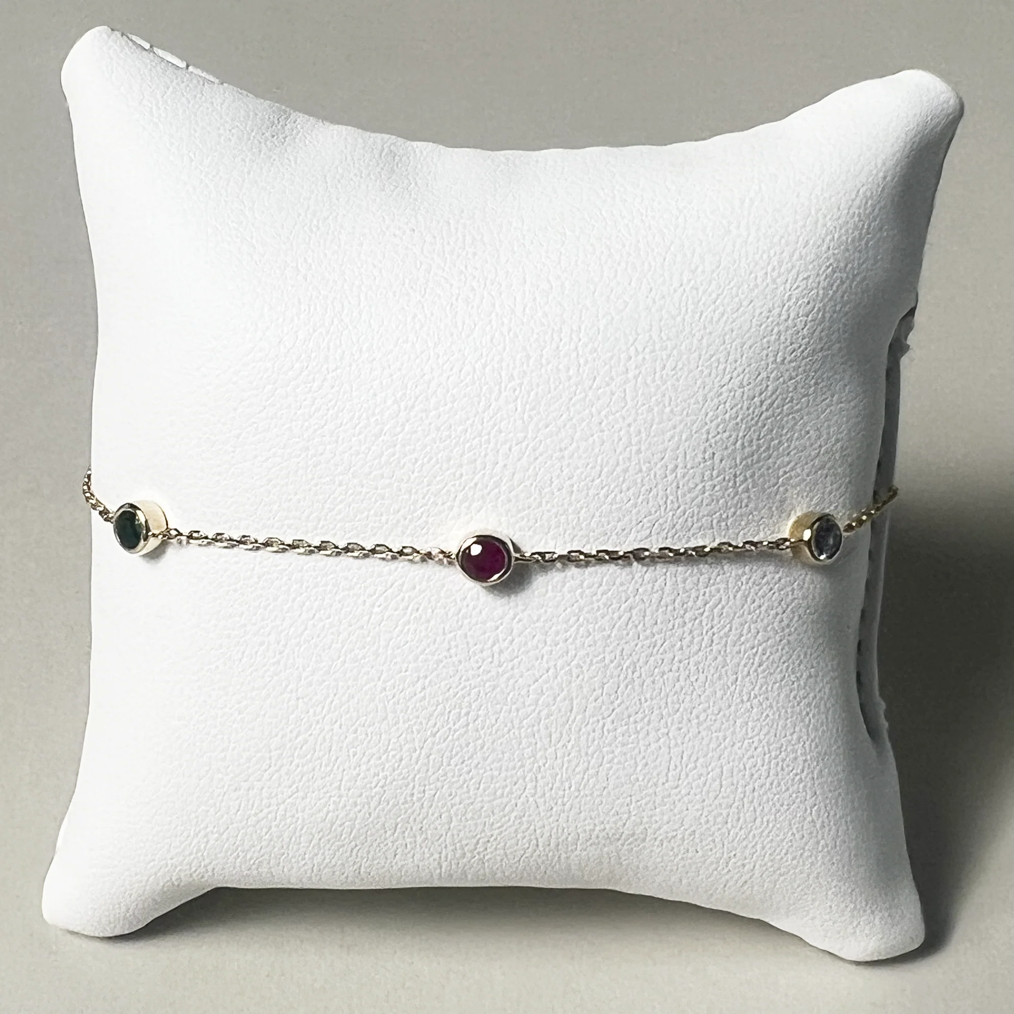 Birthstone Bezel Bracelet | 10K Yellow Gold | Multicolor Birthstone