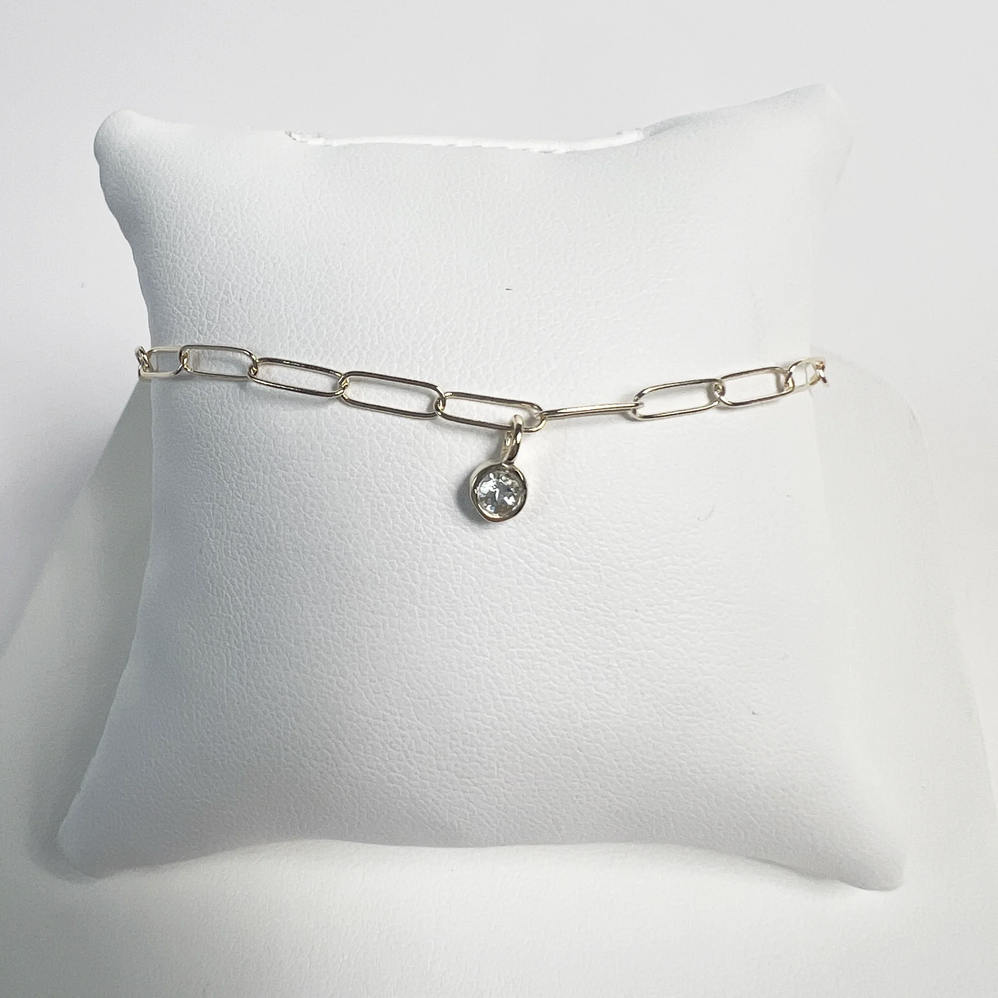 Birthstone Paperclip Bracelet | 10K Yellow Gold - Image 2