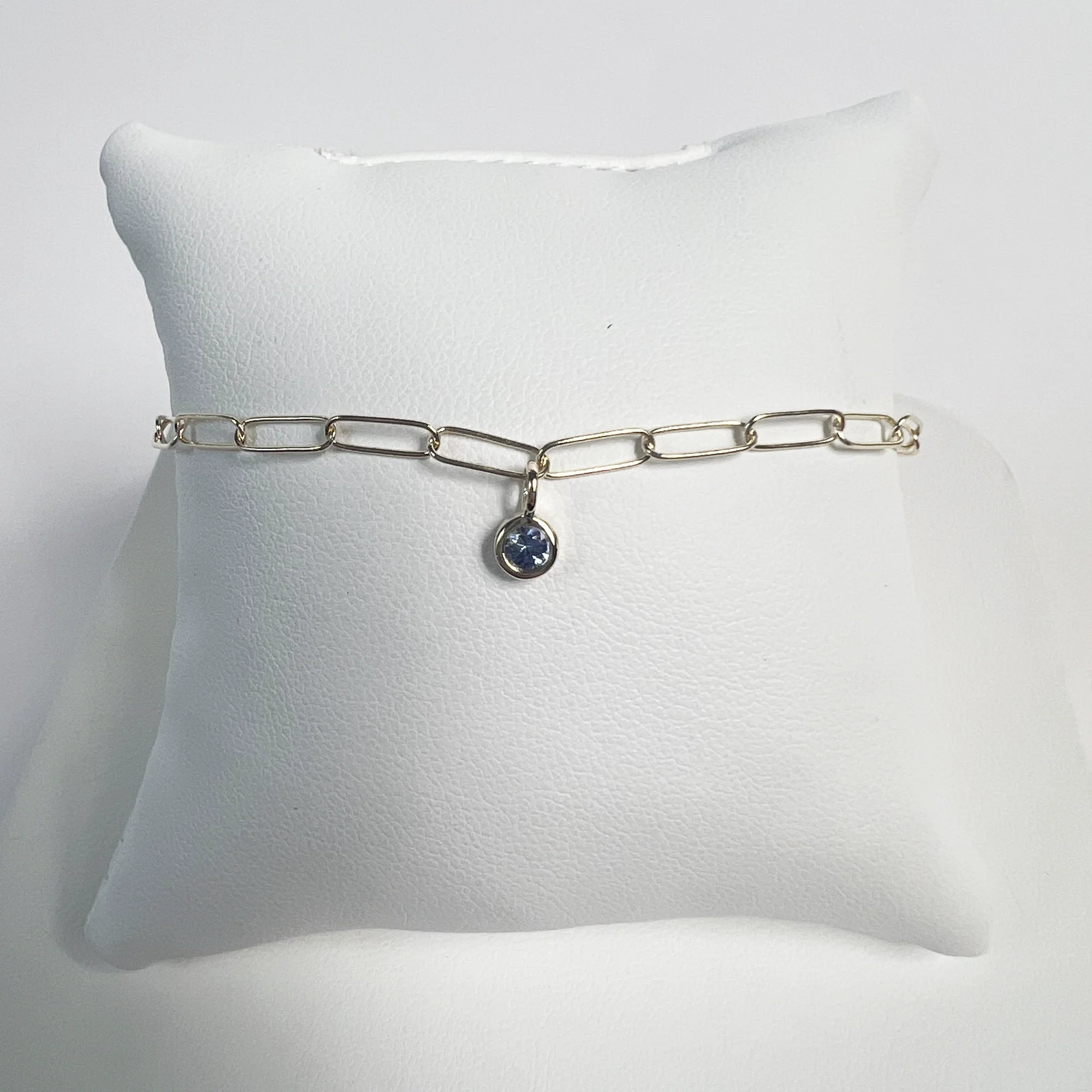 Birthstone Paperclip Bracelet | 10K Yellow Gold - Image 3