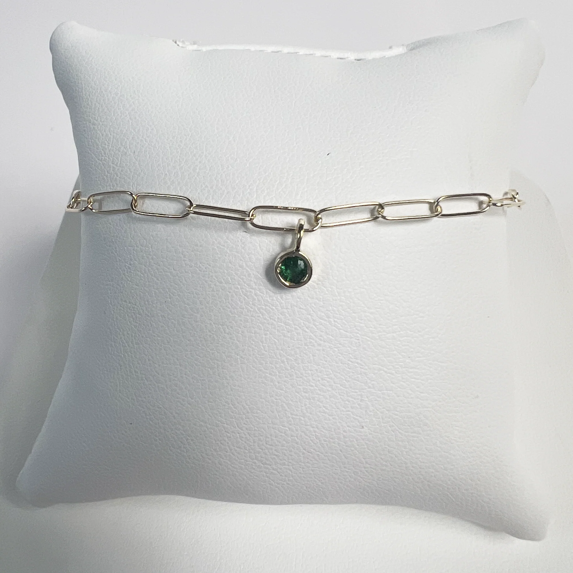 Birthstone Paperclip Bracelet | 10K Yellow Gold - Image 5