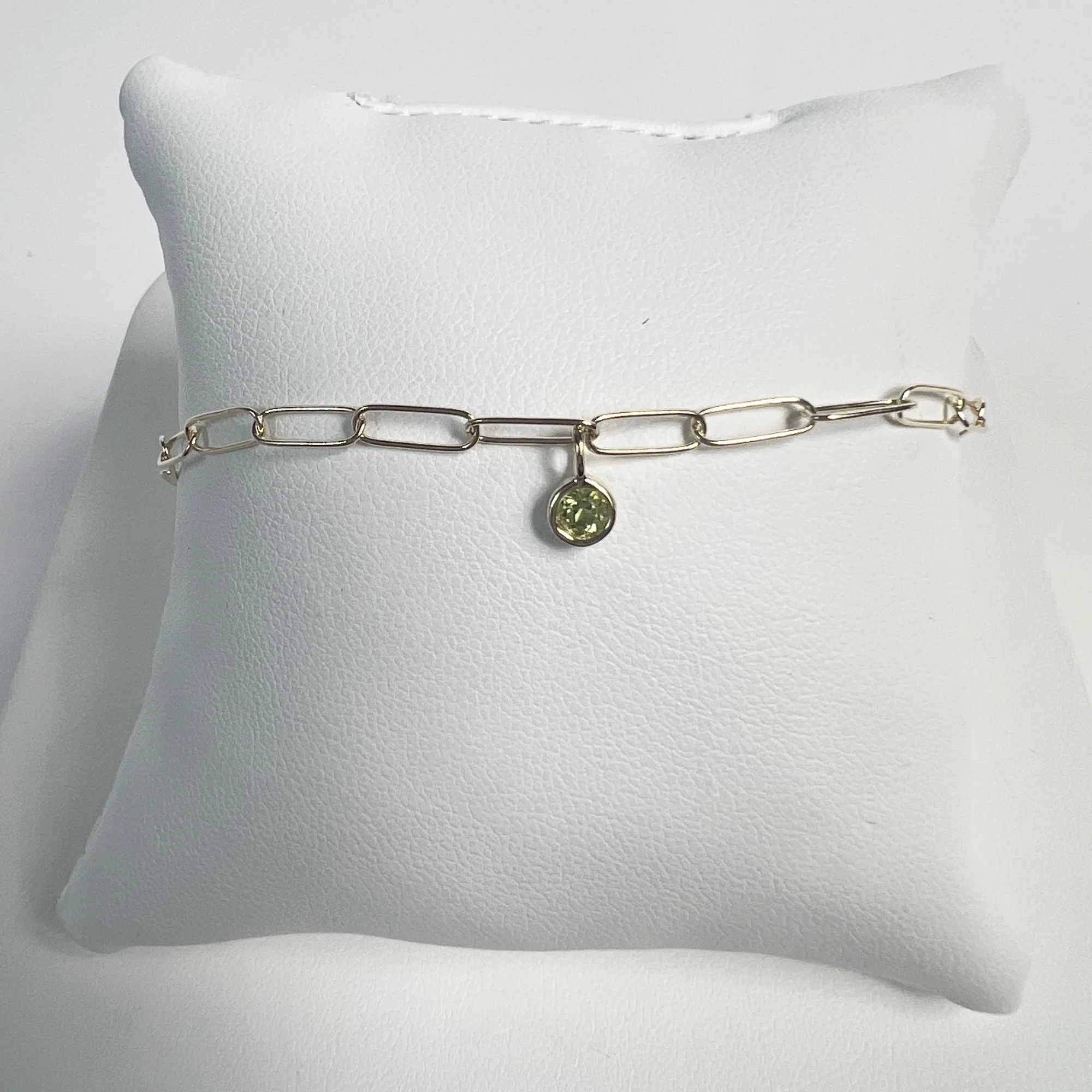 Birthstone Paperclip Bracelet | 10K Yellow Gold - Image 6