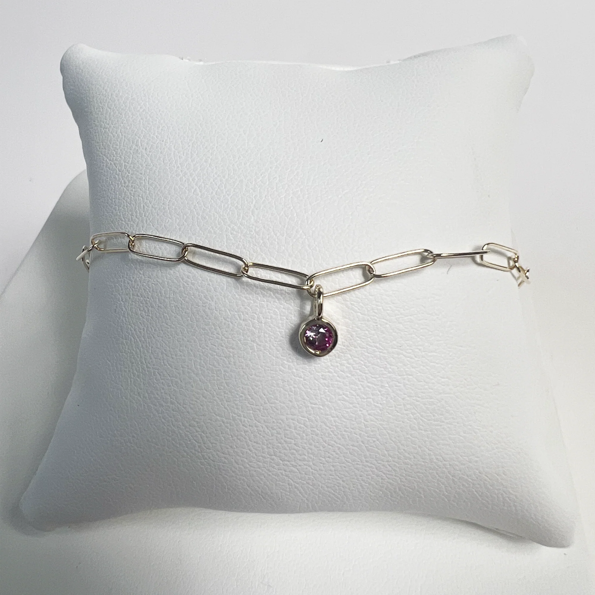Birthstone Paperclip Bracelet | 10K Yellow Gold - Image 7