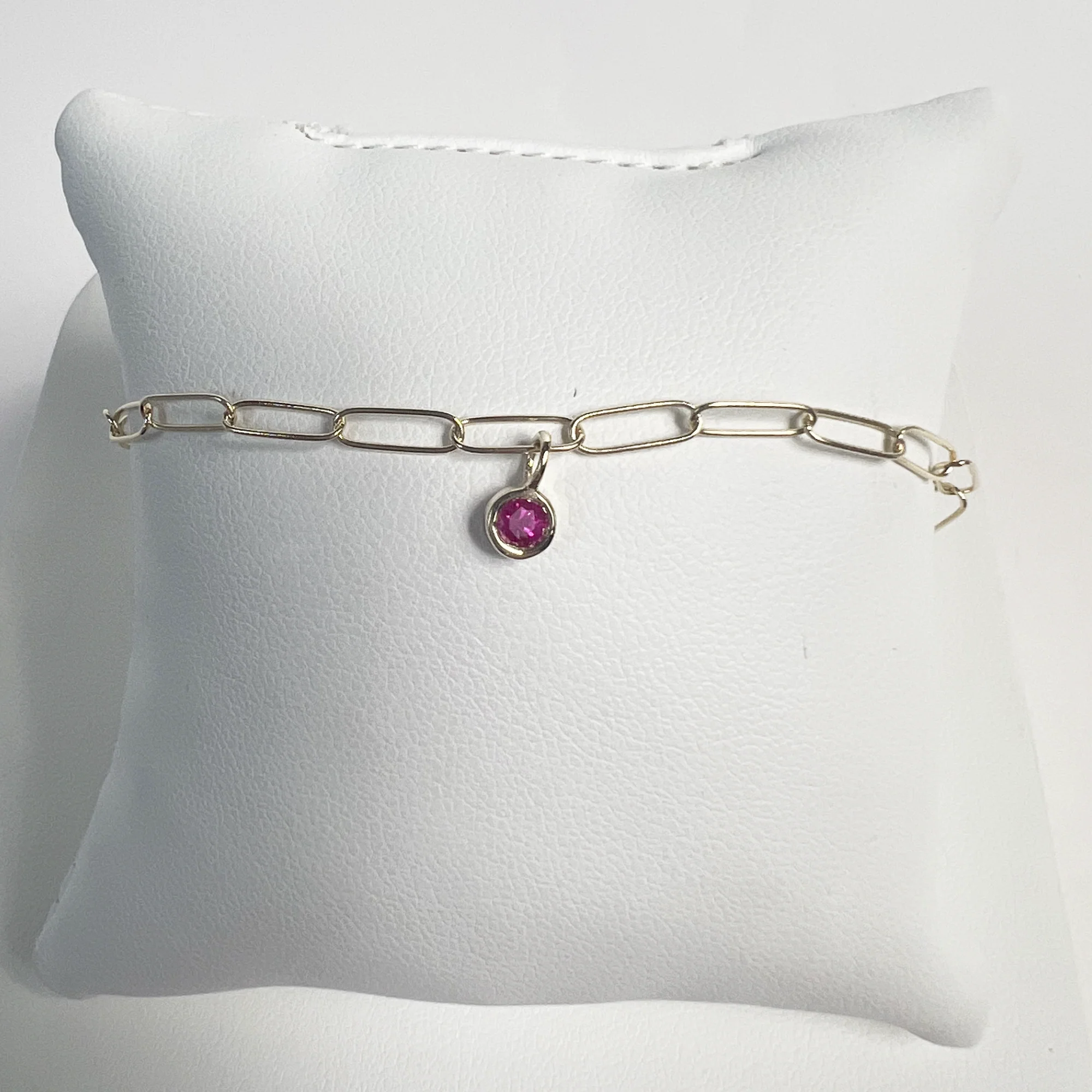Birthstone Paperclip Bracelet | 10K Yellow Gold - Image 8