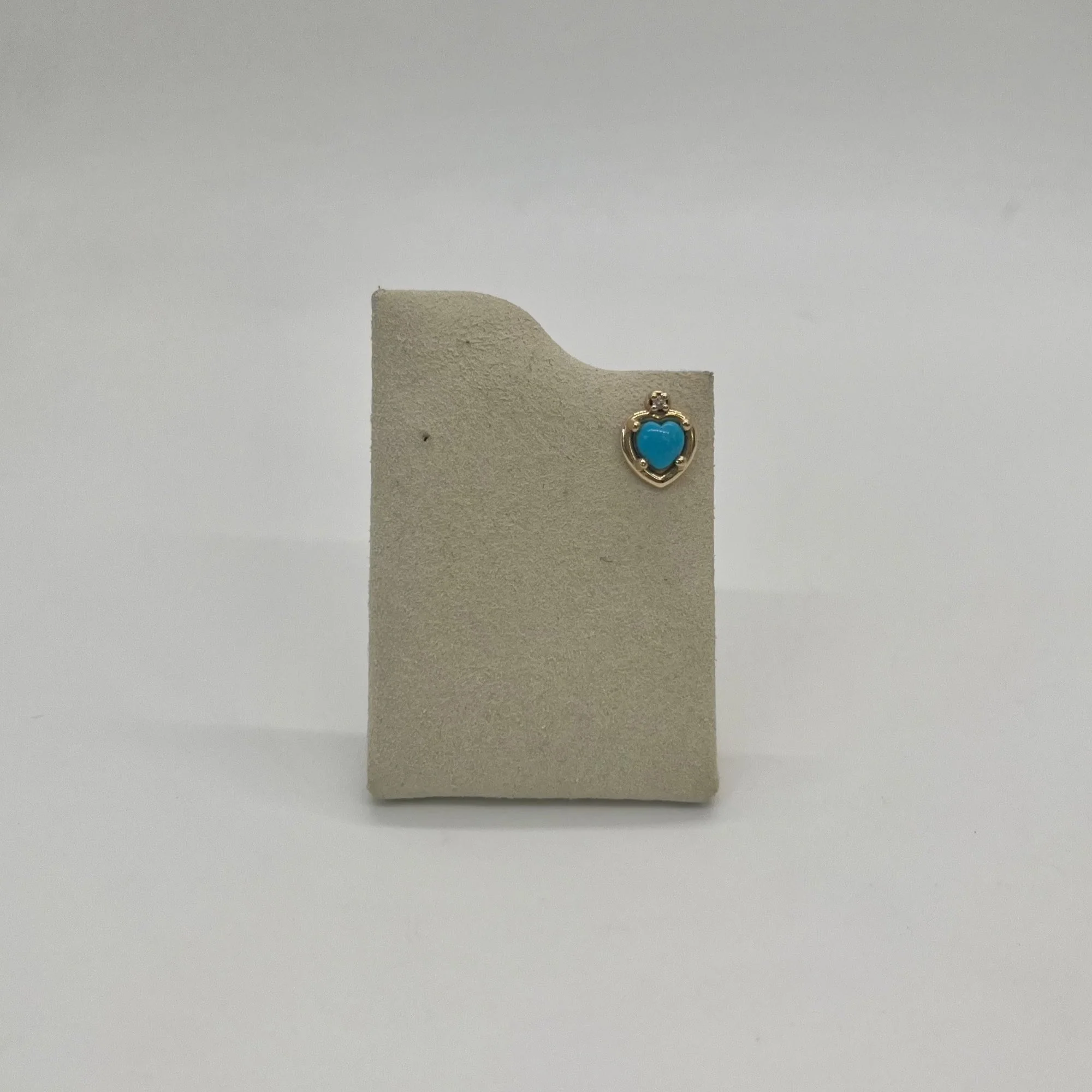 Bonbon Heart Turquoise Diamond Stud | 14K Yellow Gold | Turquoise Turquoise