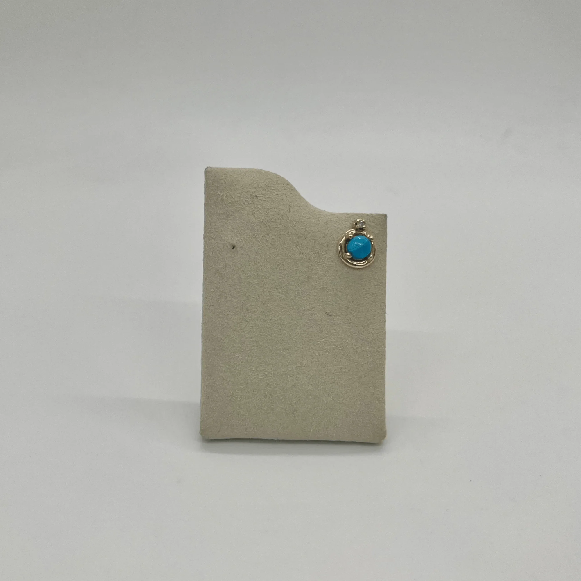 Bonbon Turquoise Buddy Studs | 14K Yellow Gold | White Diamond