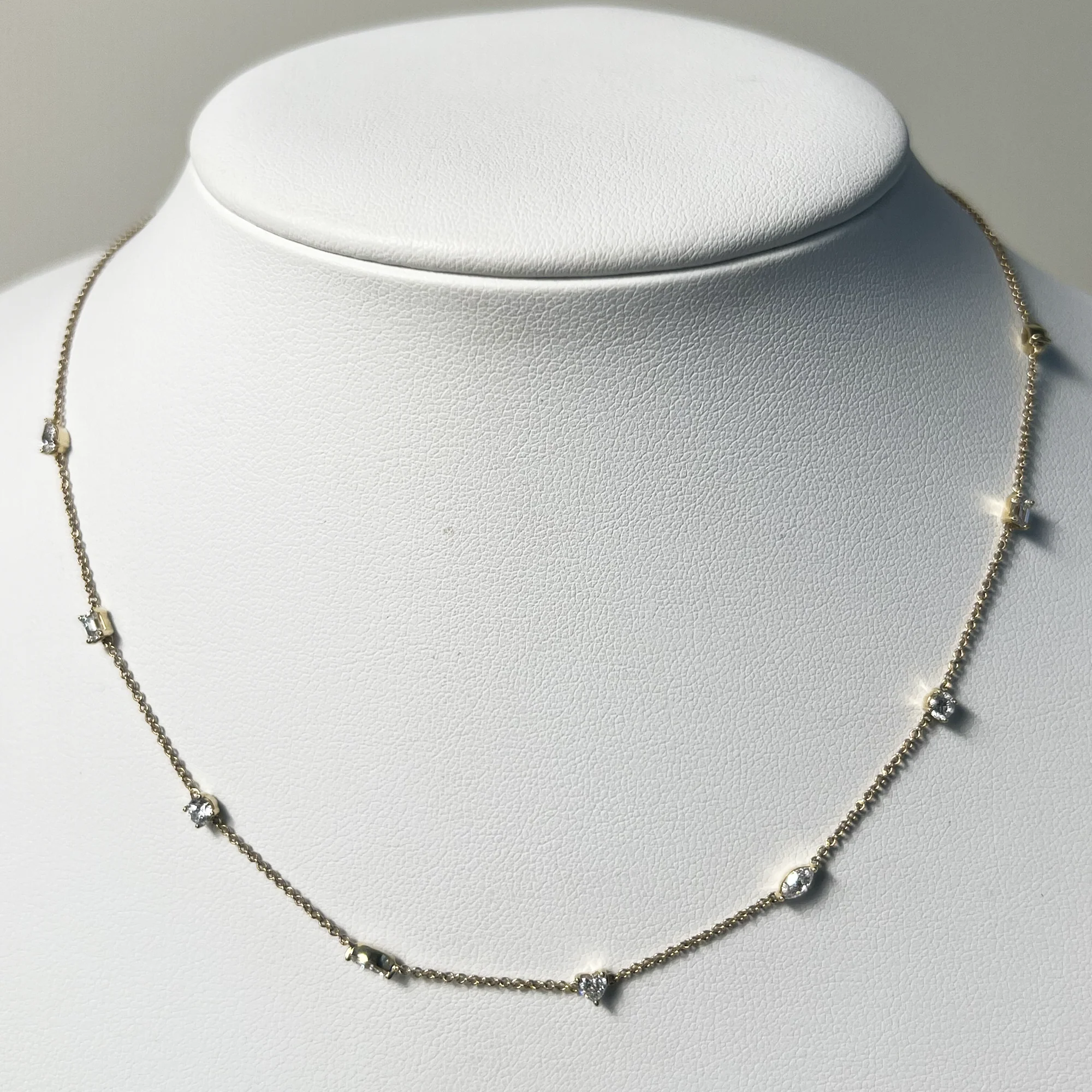 Carnival Station Necklace | 14K Yellow Gold | 0.90 CTW (Approx) White Lab Diamond