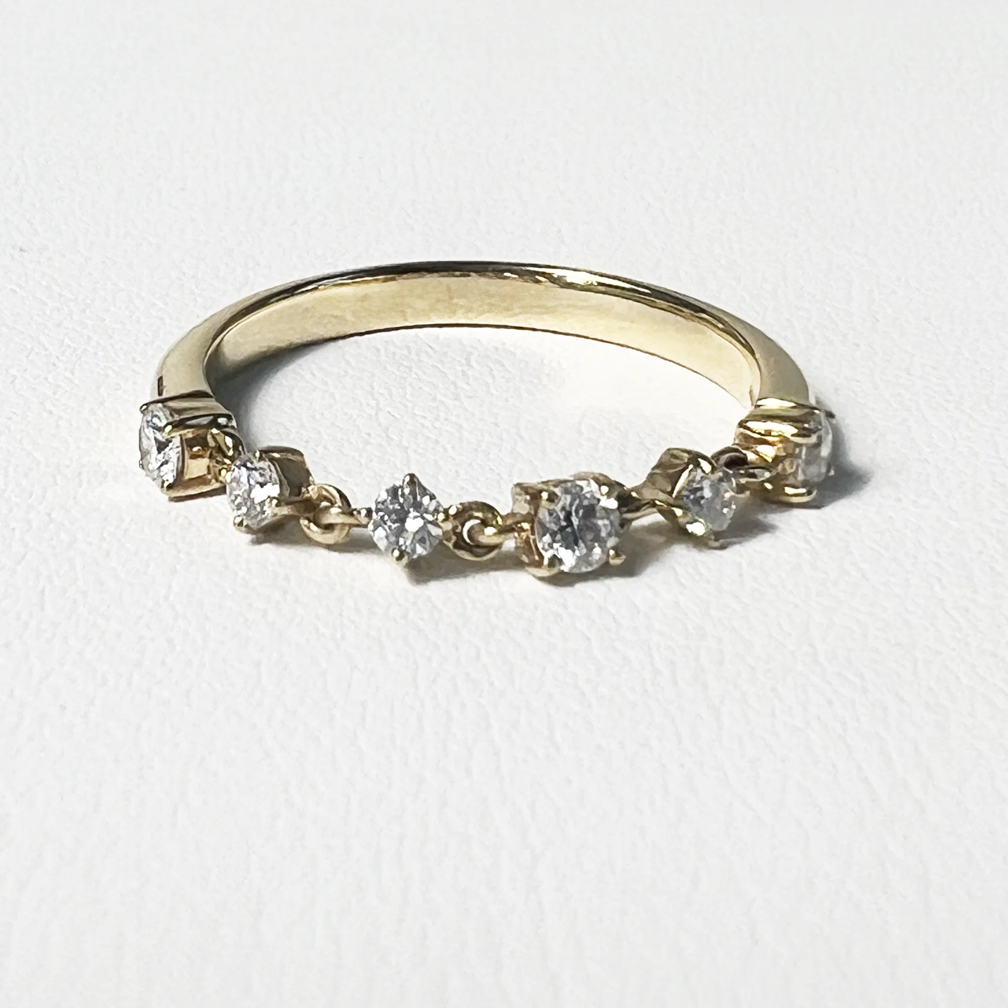 Chain Ring | 14K Yellow Gold | 0.3 CTW (Approx) White Lab Diamond