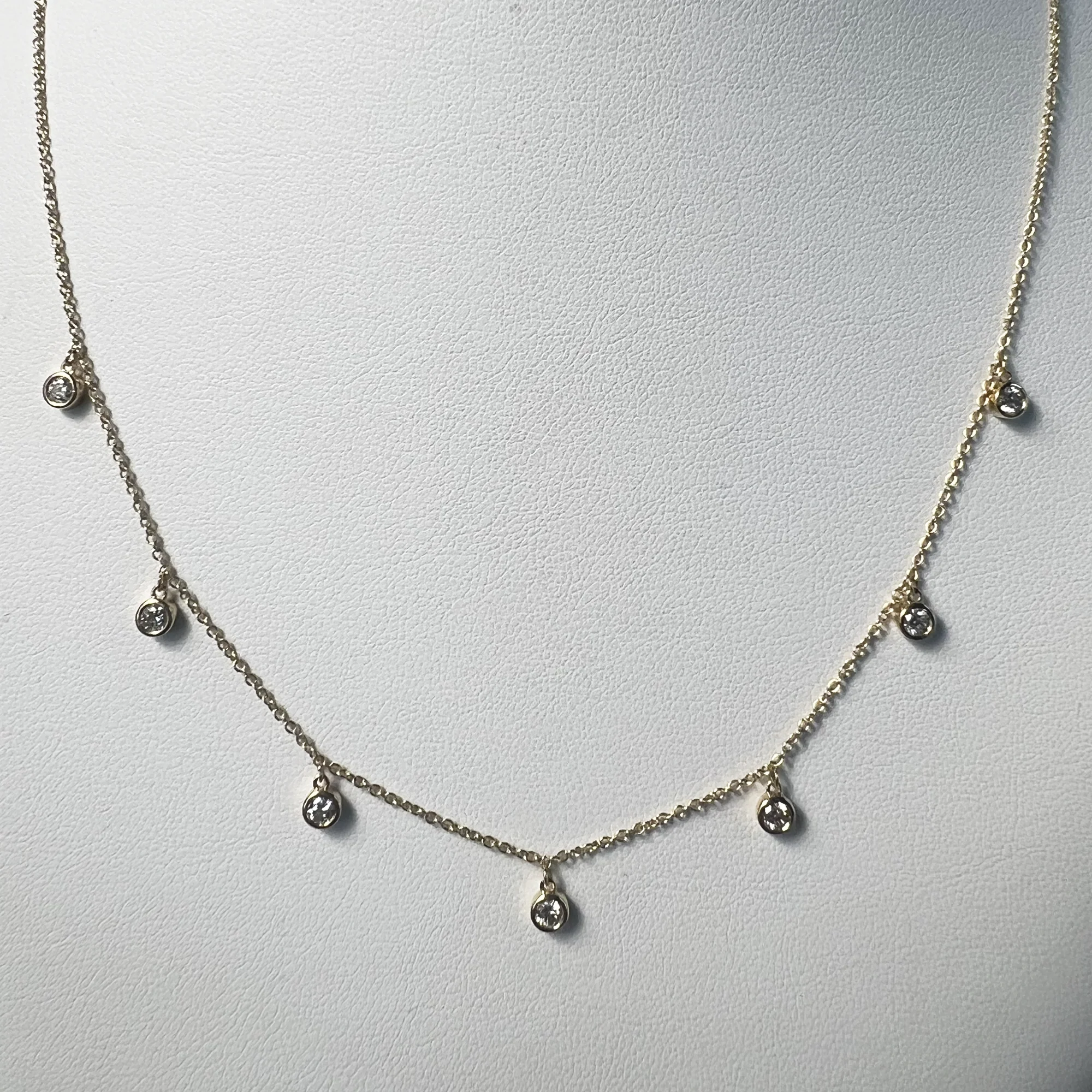 Dangling Diamonds Necklace | 14K Yellow Gold | 0.63 CTW (Approx) White Diamond