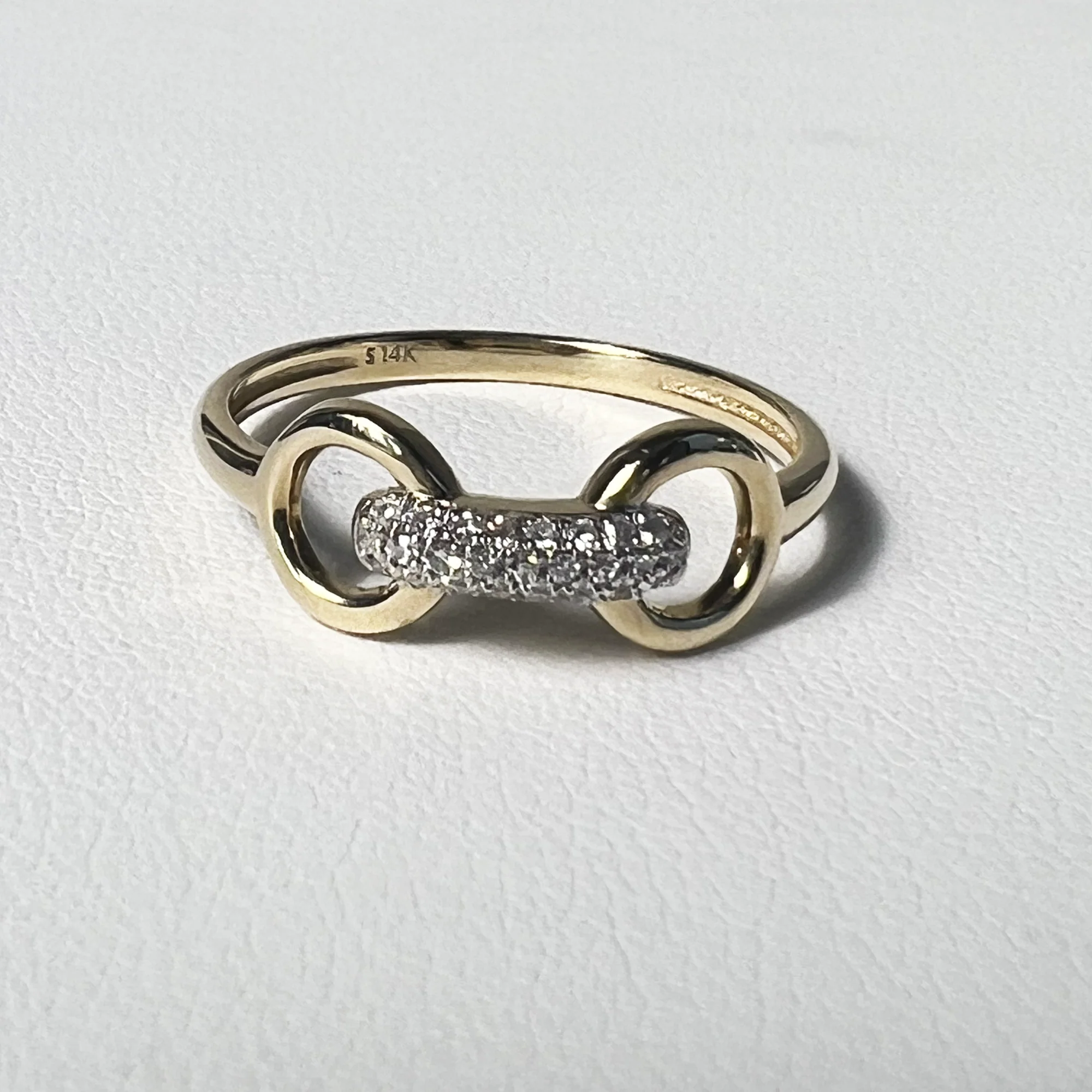Diamond Bridle Ring | 14K Yellow Gold | 0.07 CTW (Approx) White Diamond