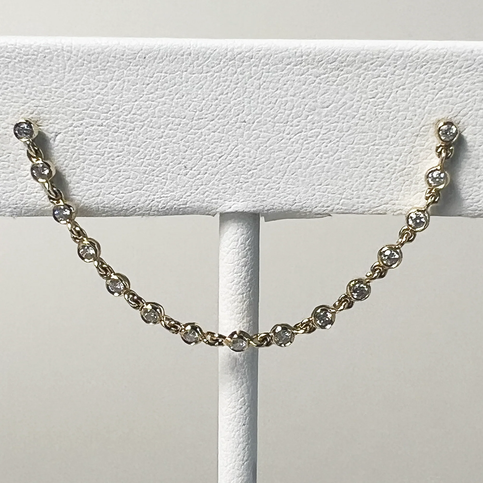 Double Piercing Bezels | 14K Yellow Gold | White Diamond