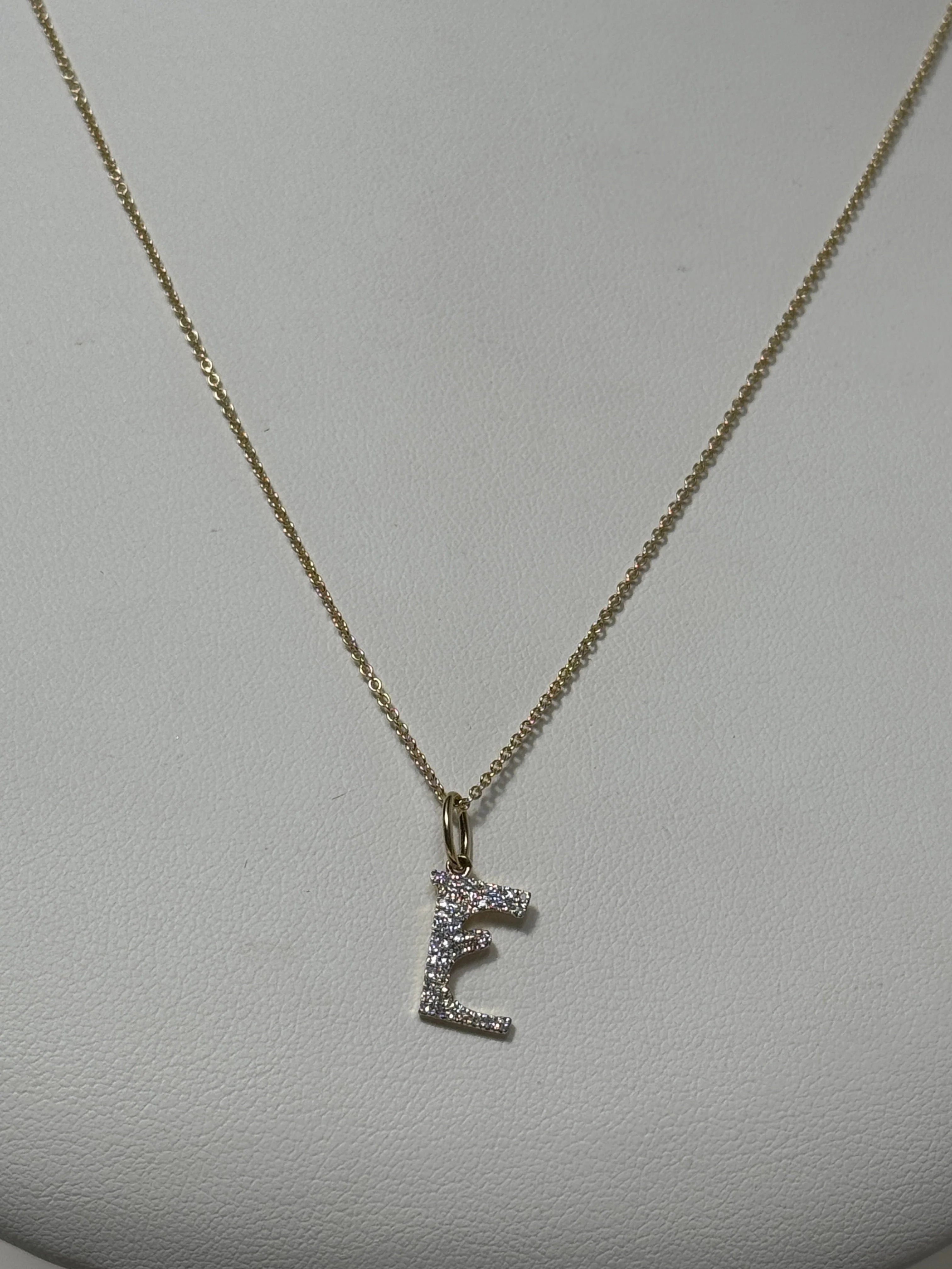 Elysee Initial Necklace | 14K Yellow Gold | White Diamond - Image 4
