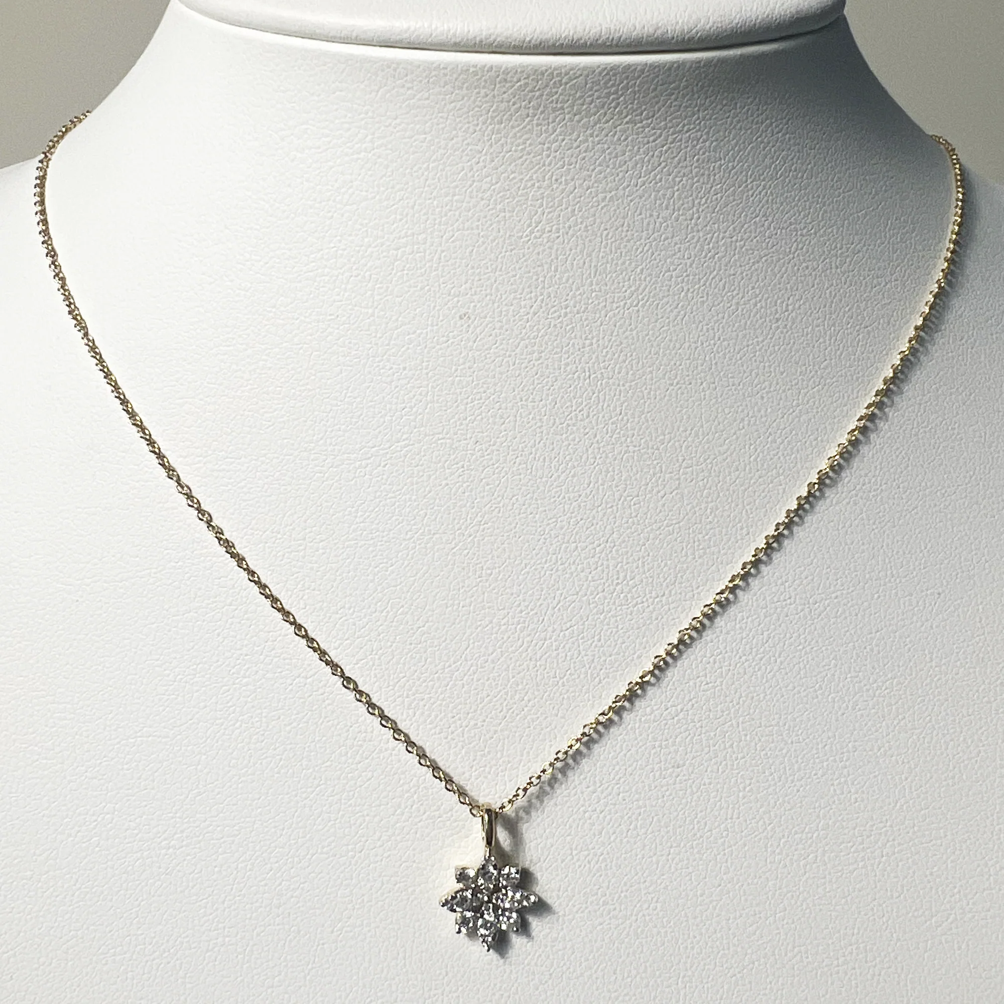 Floral Necklace | 14K Yellow Gold | 0.32 CTW (Approx) White Diamond