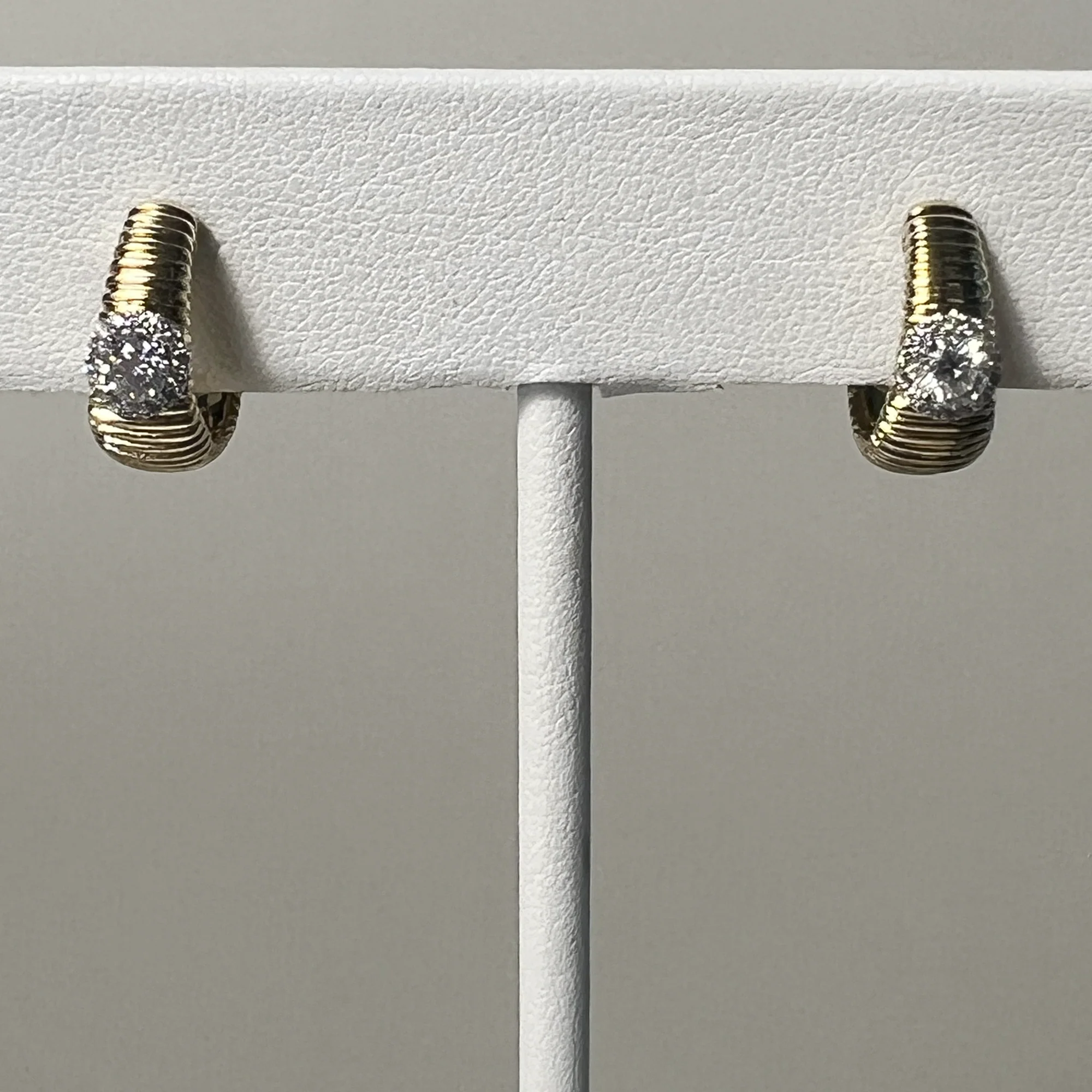 Fluted Diamond Huggies | 14K Yellow Gold | 0.49 CTW (Approx) White Diamond