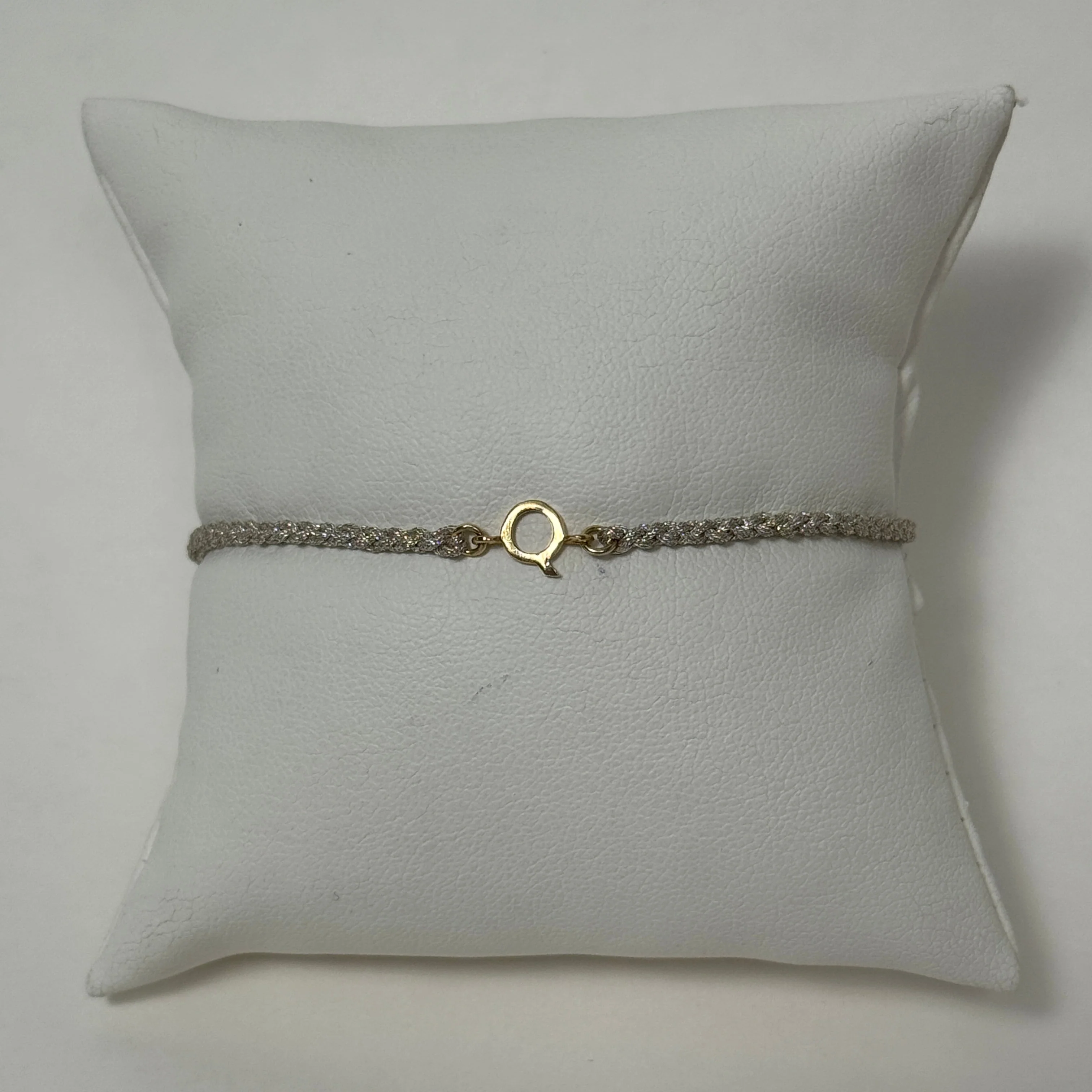 Friendship Bracelet | 10K Yellow Gold | Beige/Green