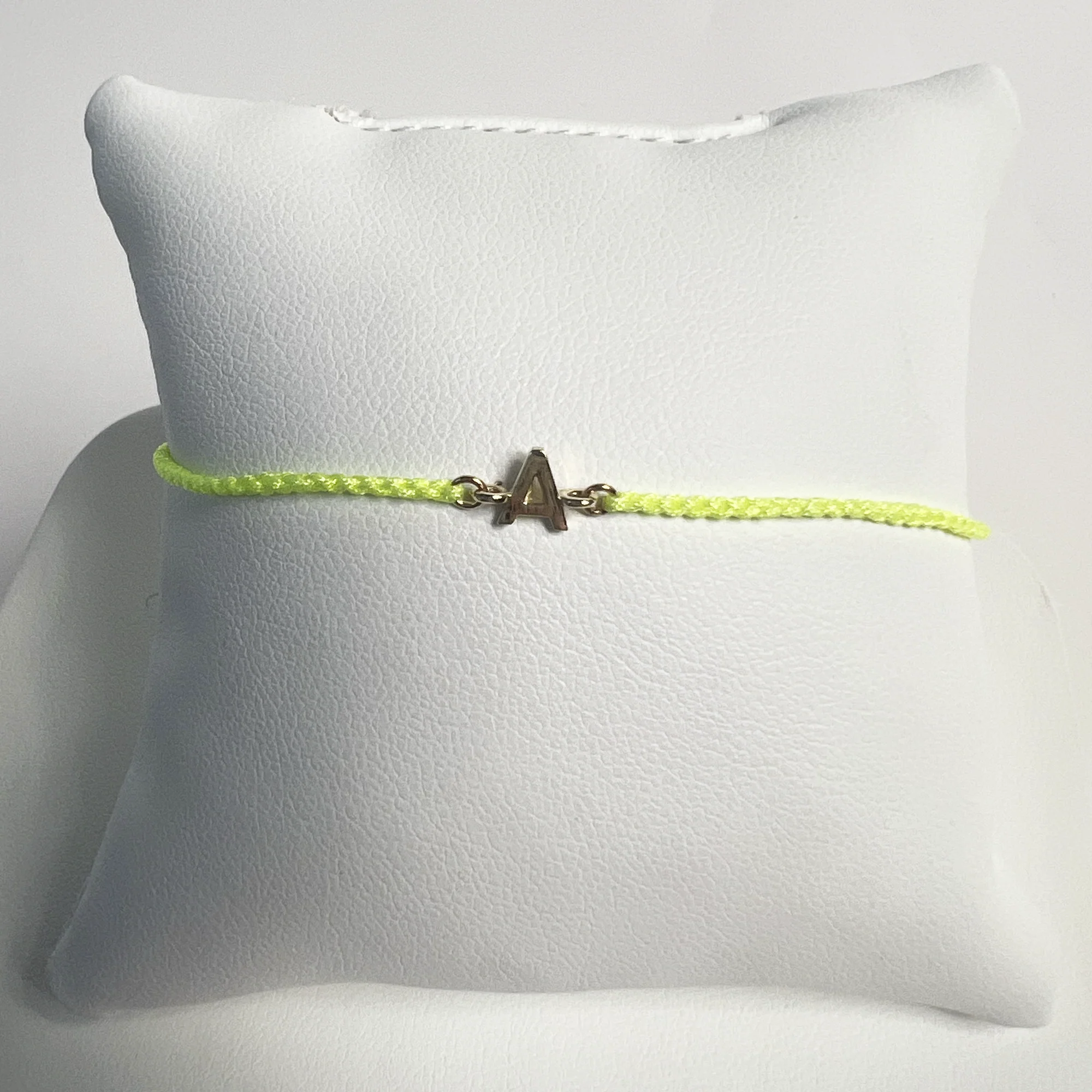 Friendship Initial Bracelet | 10K Yellow Gold | Neon Yellow