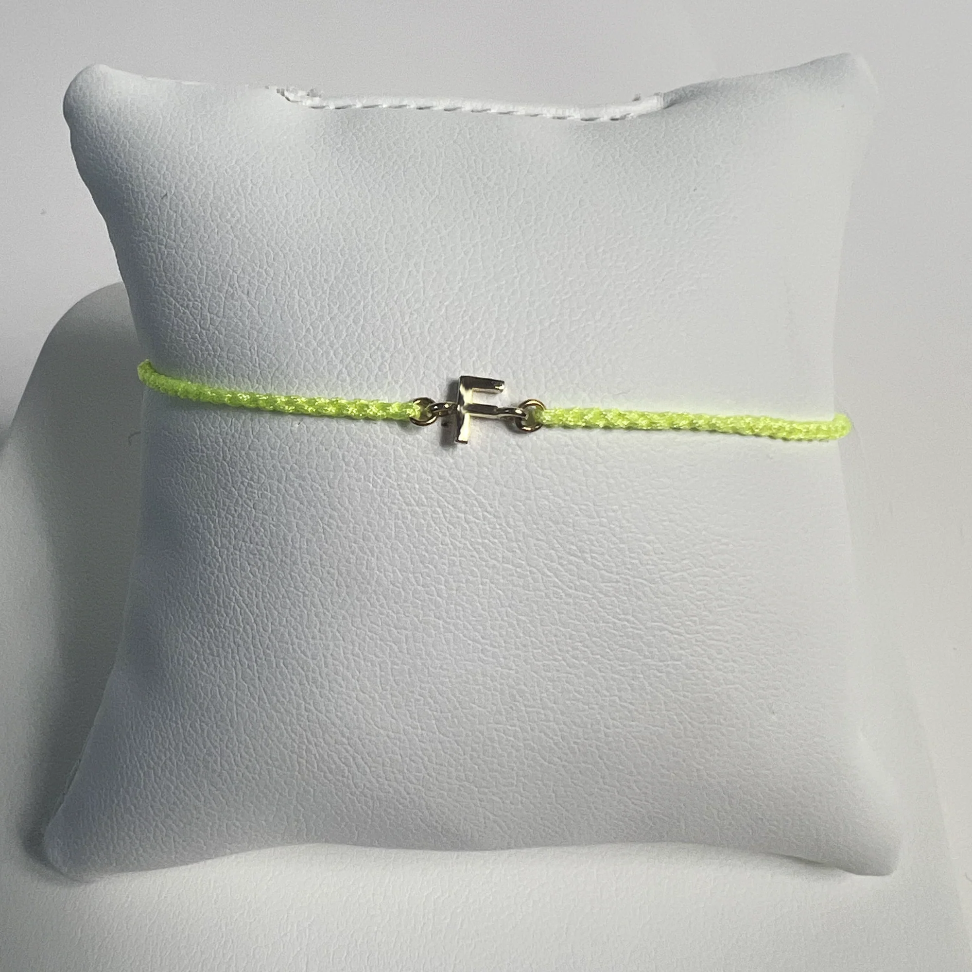 Friendship Initial Bracelet | 10K Yellow Gold | Neon Yellow - Image 2
