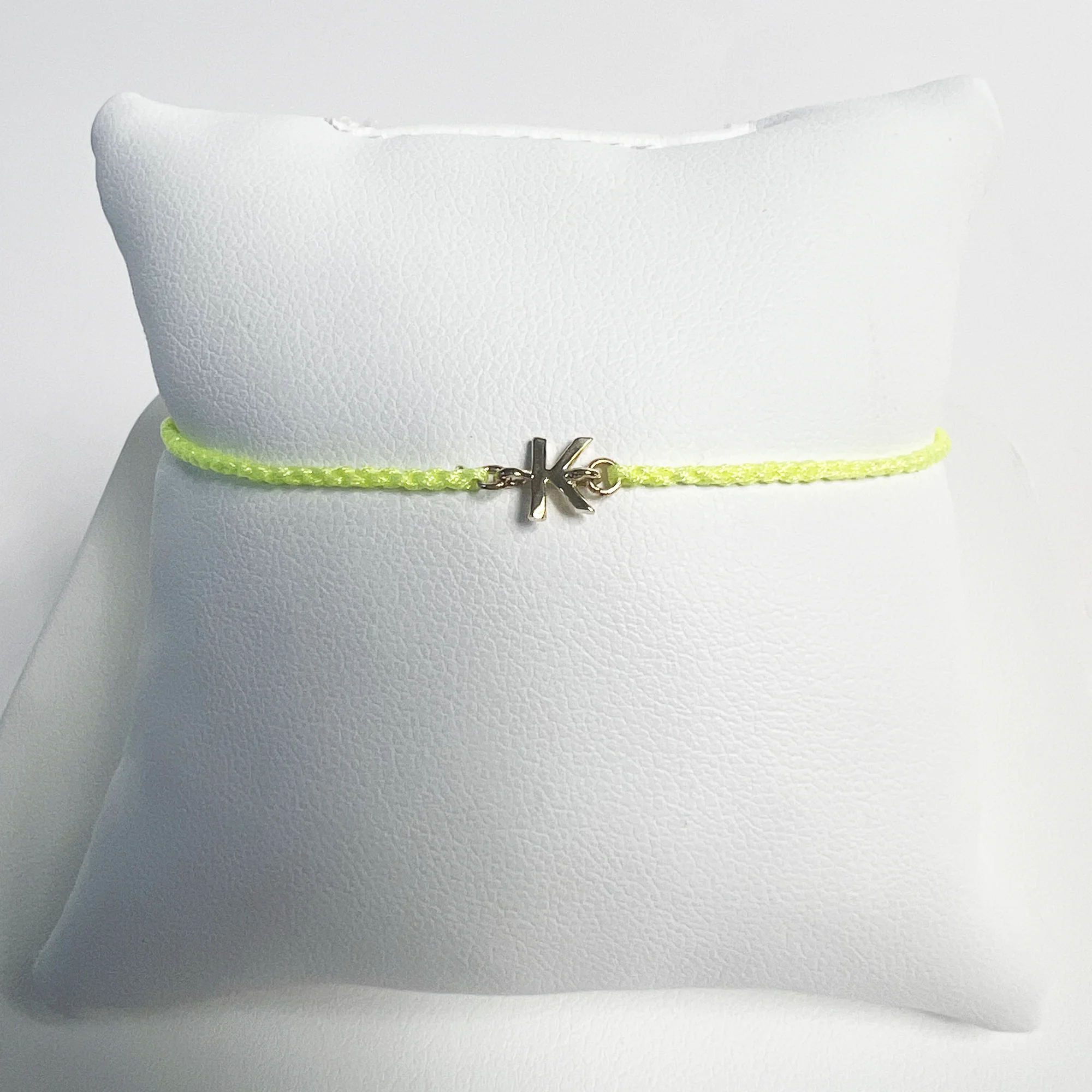 Friendship Initial Bracelet | 10K Yellow Gold | Neon Yellow - Image 3