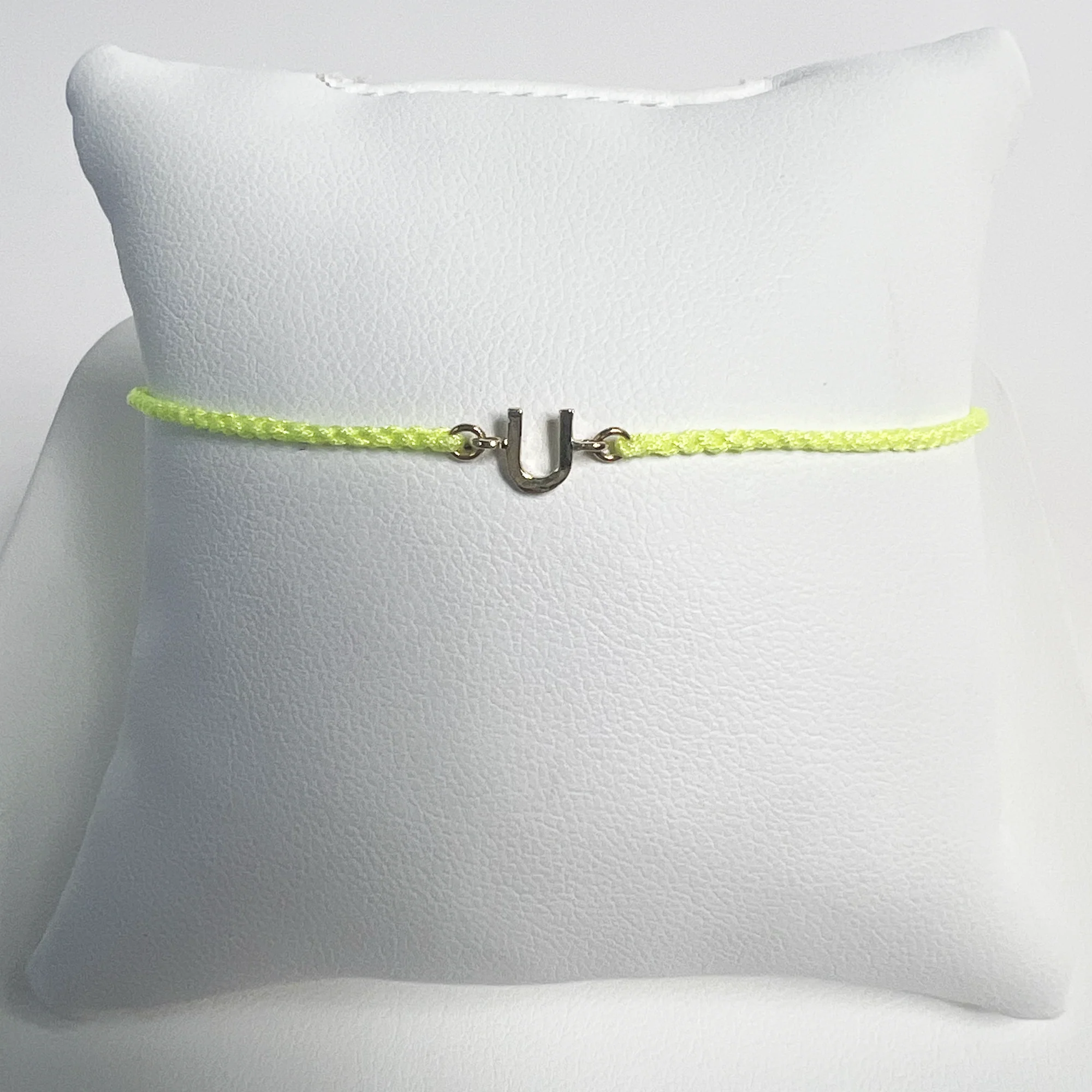 Friendship Initial Bracelet | 10K Yellow Gold | Neon Yellow - Image 4