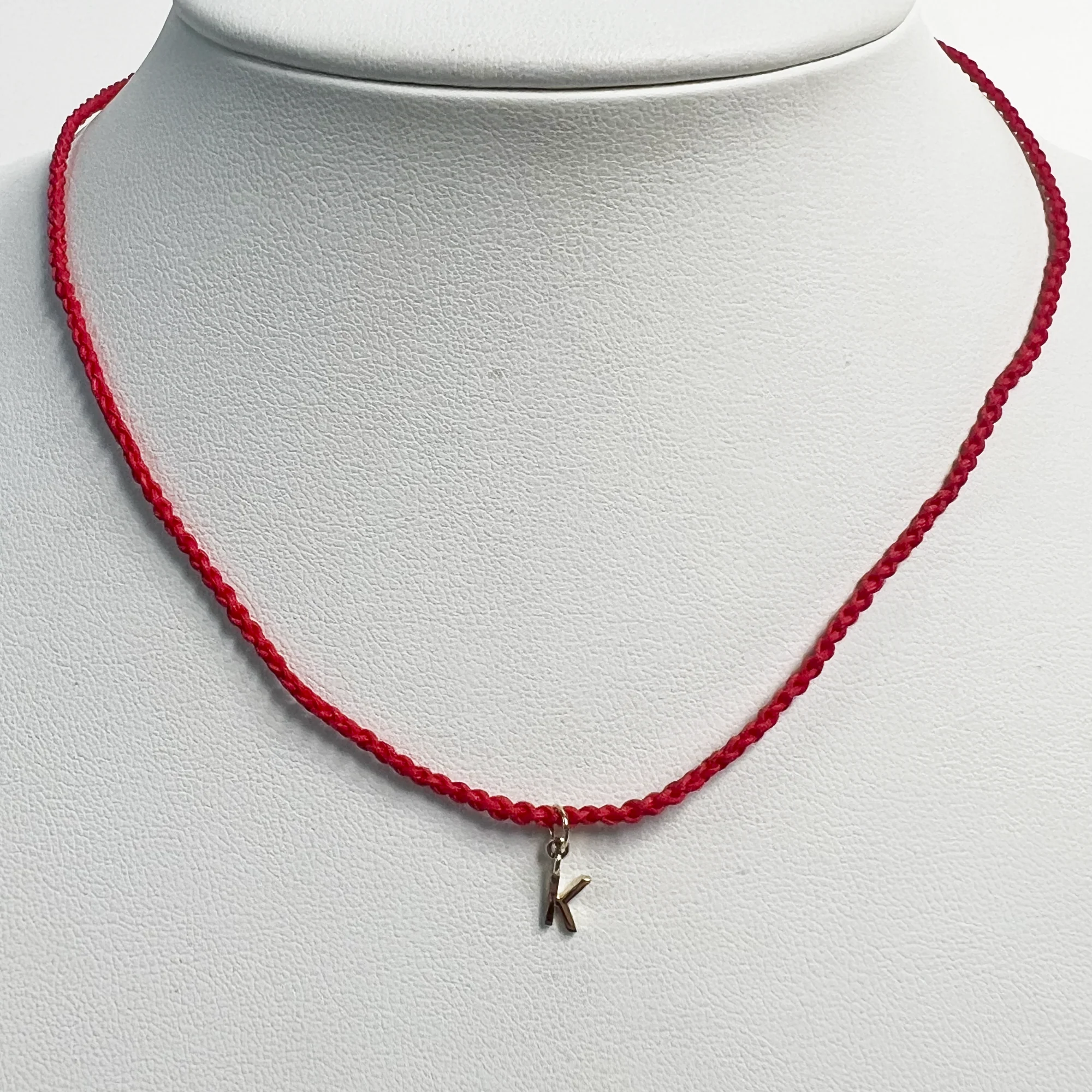Friendship Initial Necklace | 10K Yellow Gold | Red - Image 9