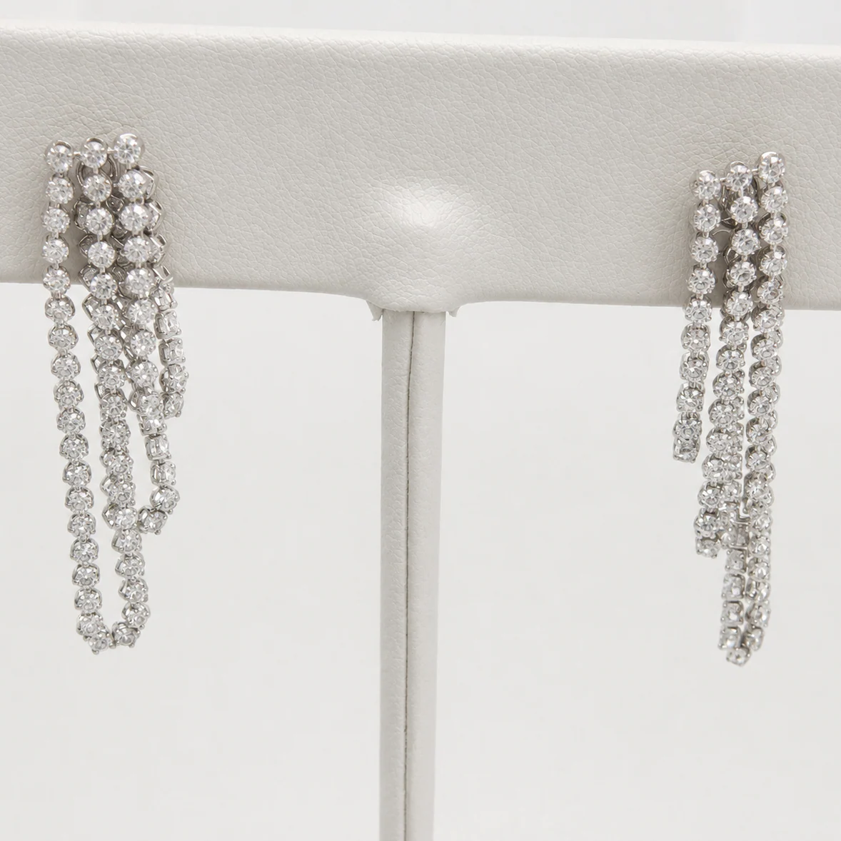 Front to Back Diamond Earrings | 14K White Gold | White Lab Diamond