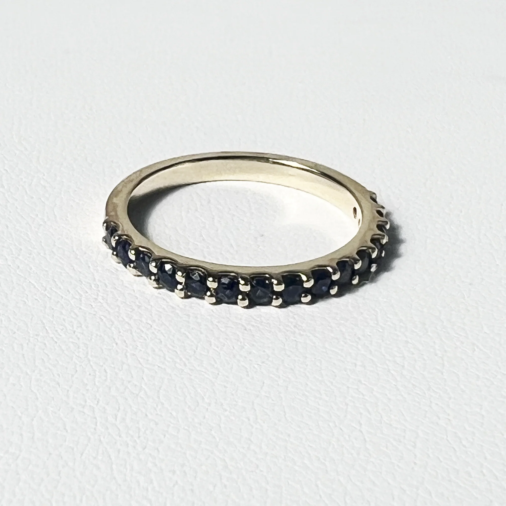 Half Eternity Ring | 14K Yellow Gold | Blue Sapphire