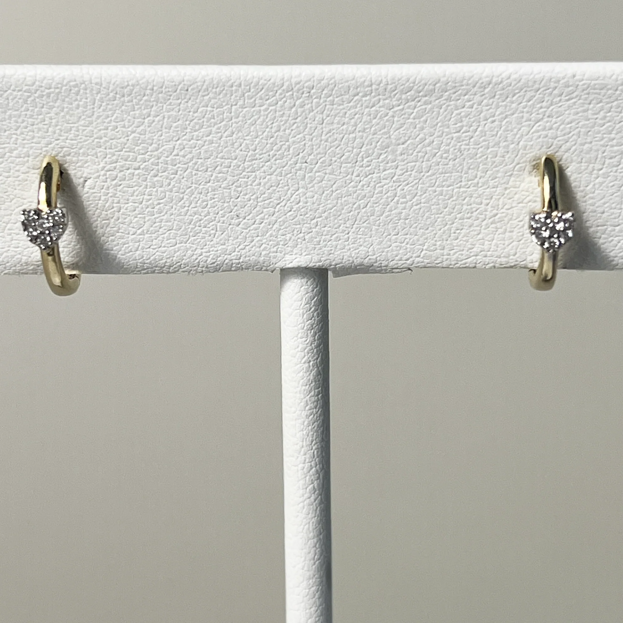 Heart to Heart Pave Huggies | 10K Yellow Gold | White Diamond