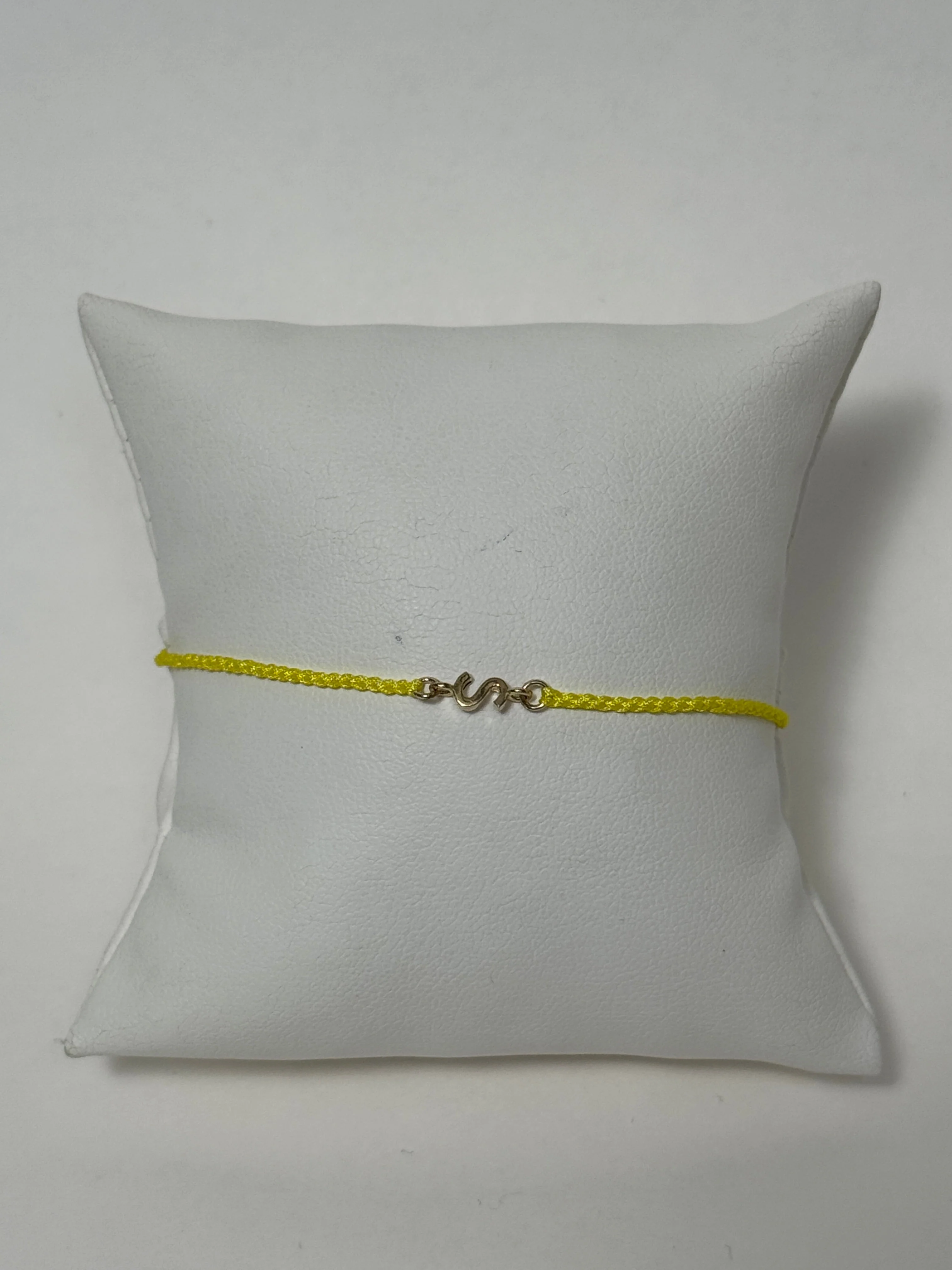 Initial Friendship Bracelet | 10K Yellow Gold | Yellow Adjustable Cord - Image 2
