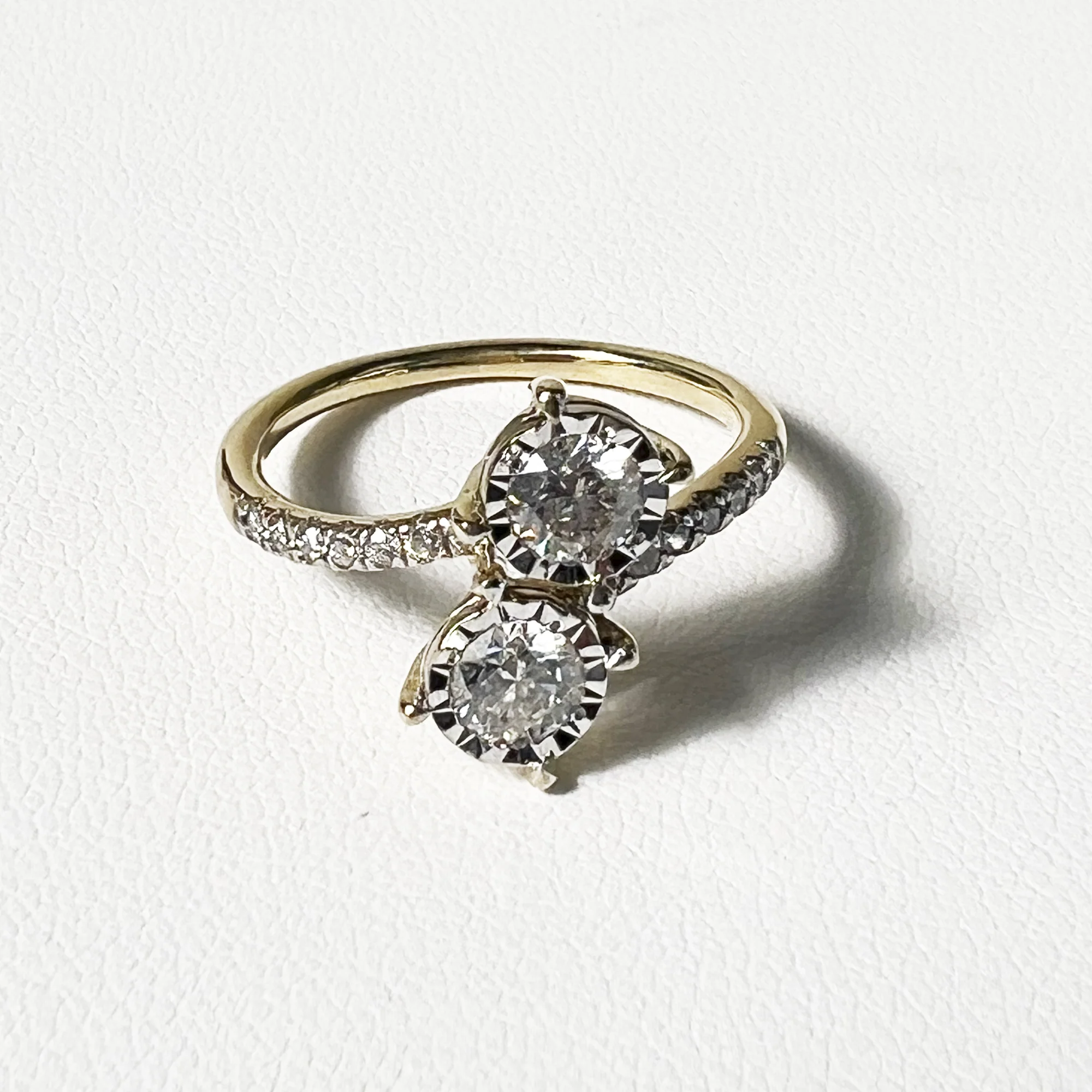 Jacqueline Ring with Illusion Plate | 14K Yellow Gold | 0.6 CTW Round White Diamond