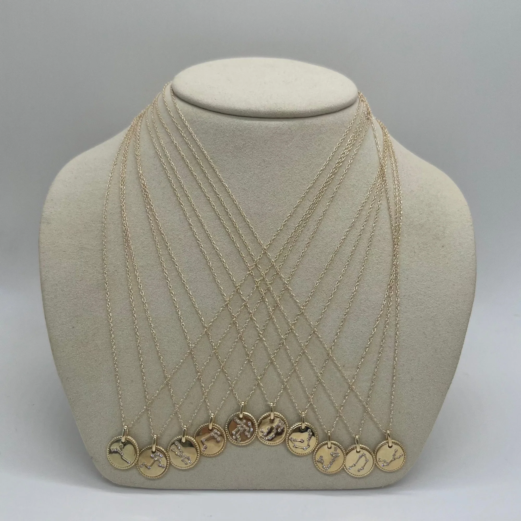 Mini Zodiac Medallion Pendant Necklace | 10K Yellow Gold - Image 2