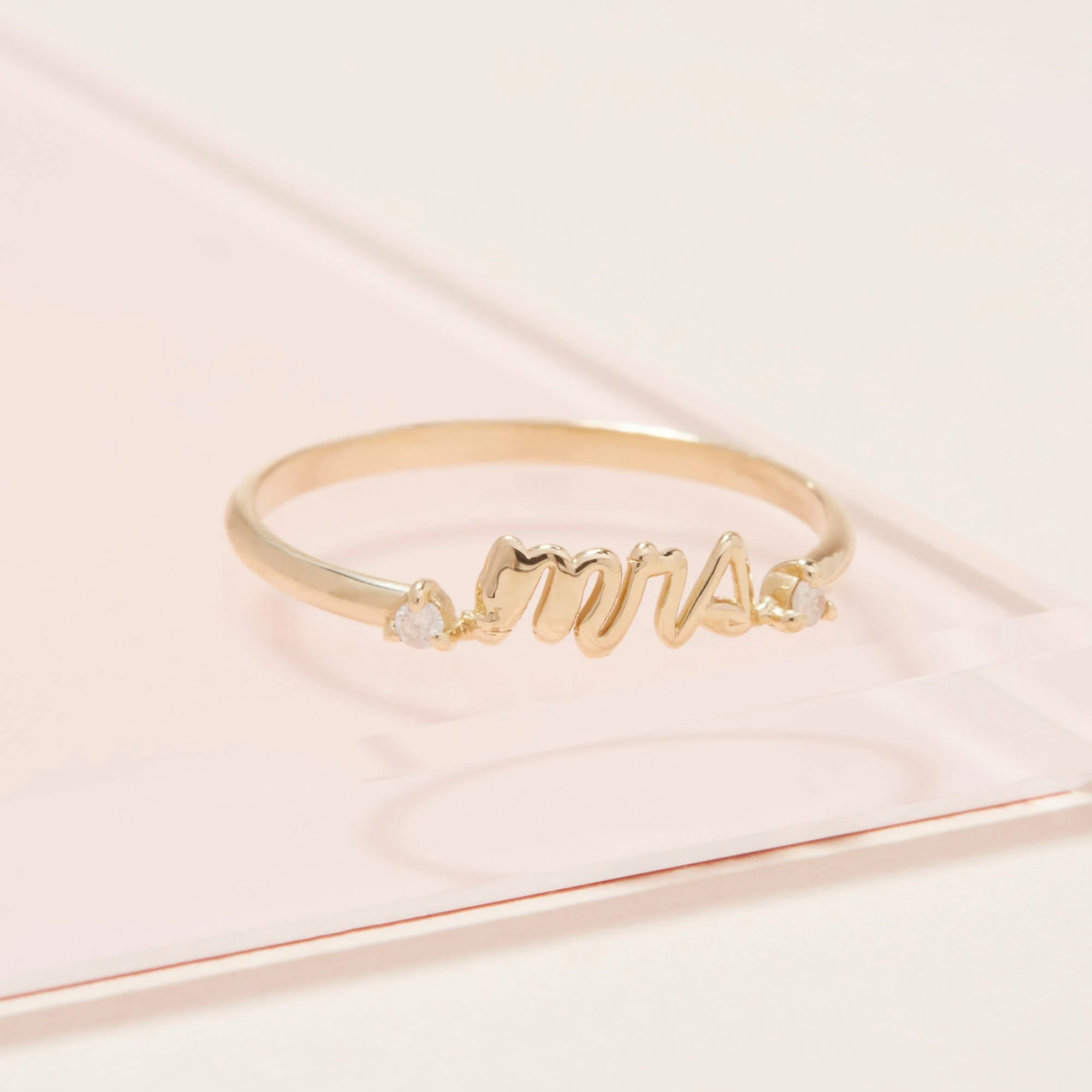 Mrs Ring | 14K Yellow Gold | 0.015CTW (Approx) White Diamond - Image 2