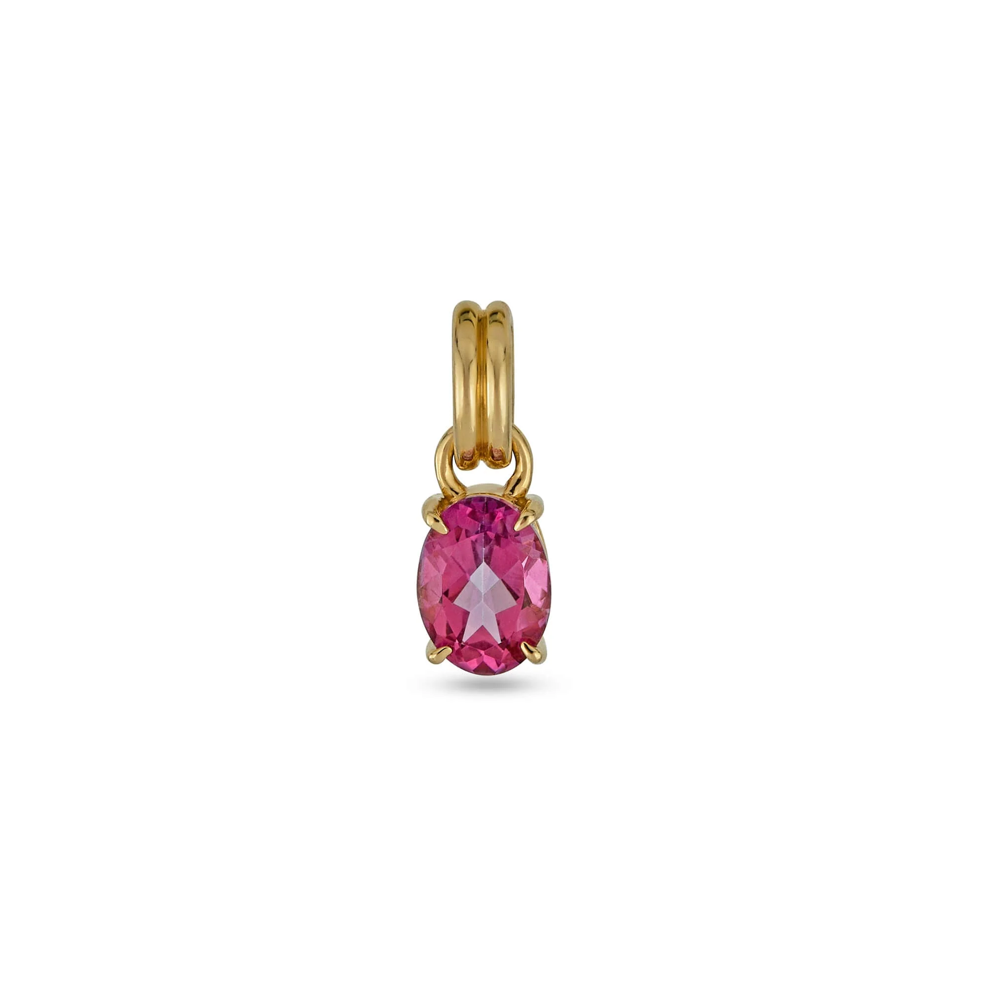 Oval Cut Gemstone Mood Charms | 14K Yellow Gold | Green Tourmaline