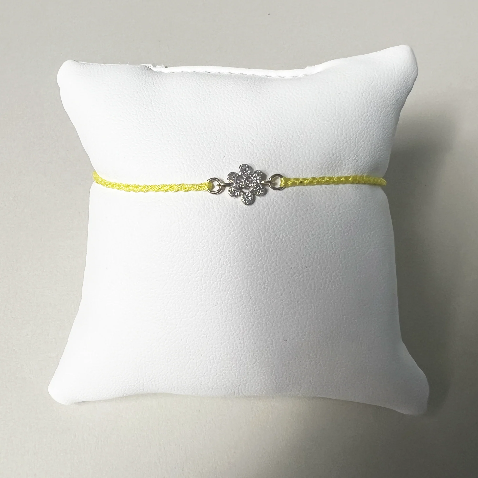 Pave Diamond Smiley Flower Bracelet | 10K Yellow Gold | White Pave Diamond